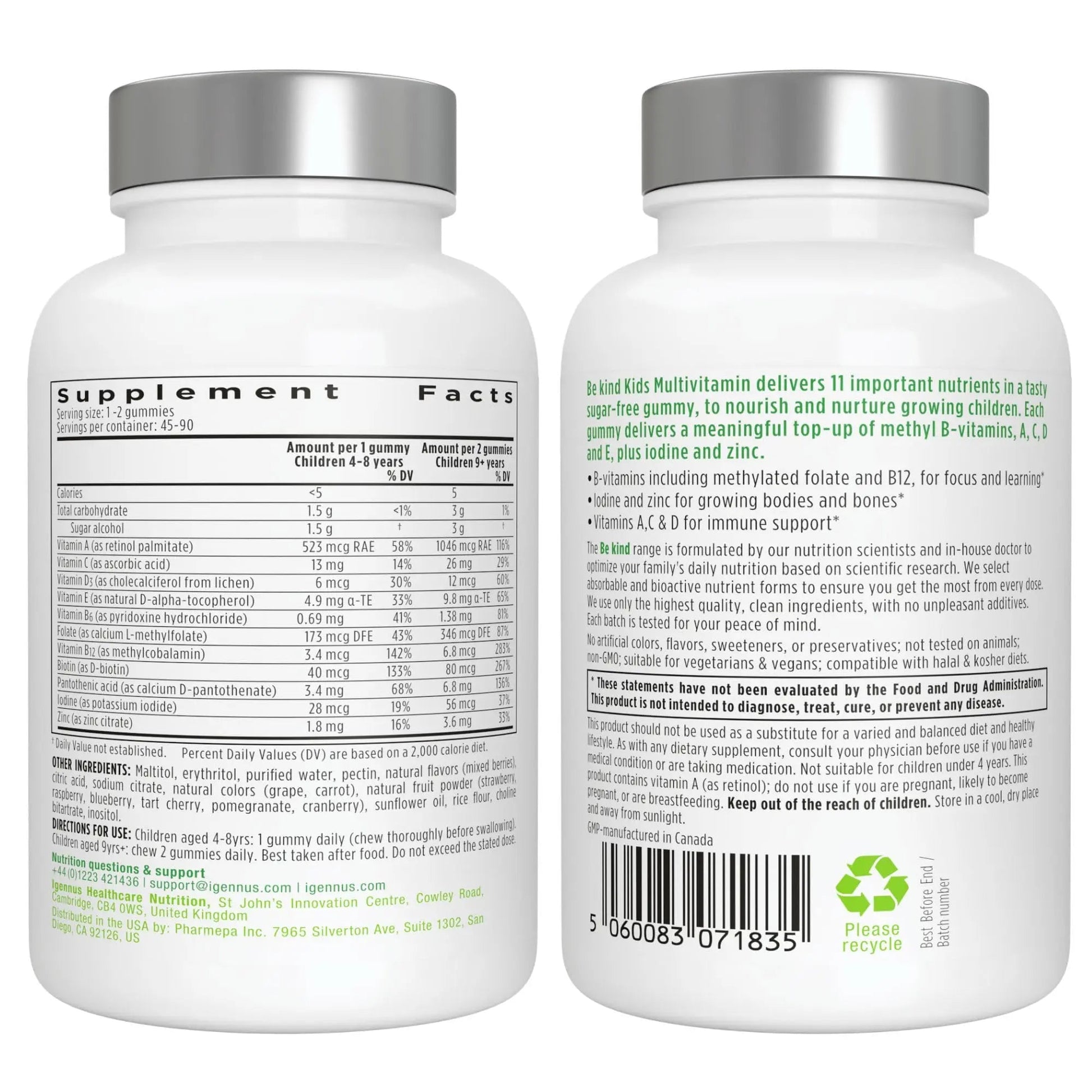 Vegan Omega-3 Algae Oil + Advanced Kids Multivitamin Gummy Bundle, High Concentration DHA & EPA + Vitamin A, B, C, D3 & E Igennus Healthcare NutritionAu supplements