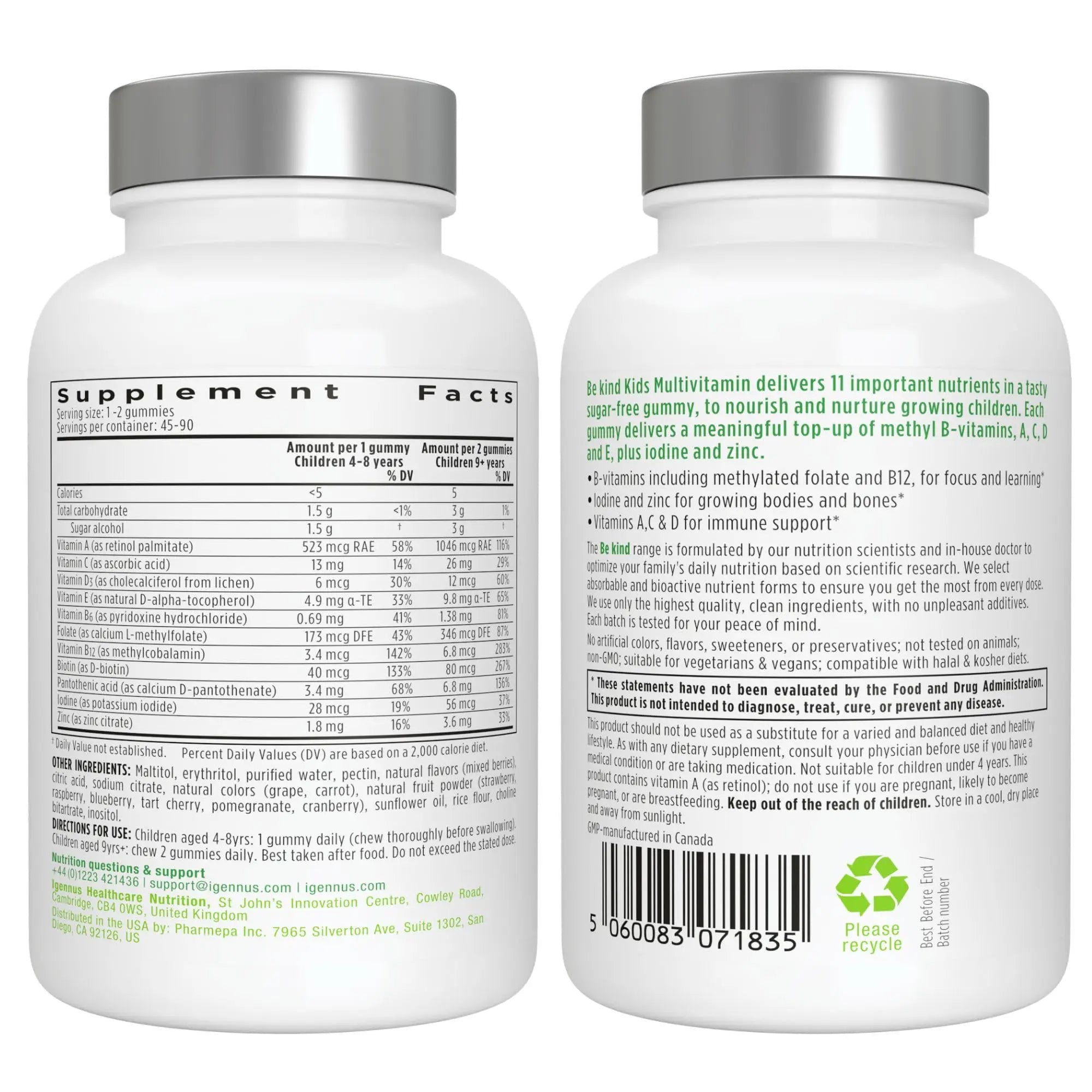 Vegan Omega-3 Algae Oil + Advanced Kids Multivitamin Gummy Bundle, High Concentration DHA & EPA + Vitamin A, B, C, D3 & E Igennus Healthcare NutritionAu supplements
