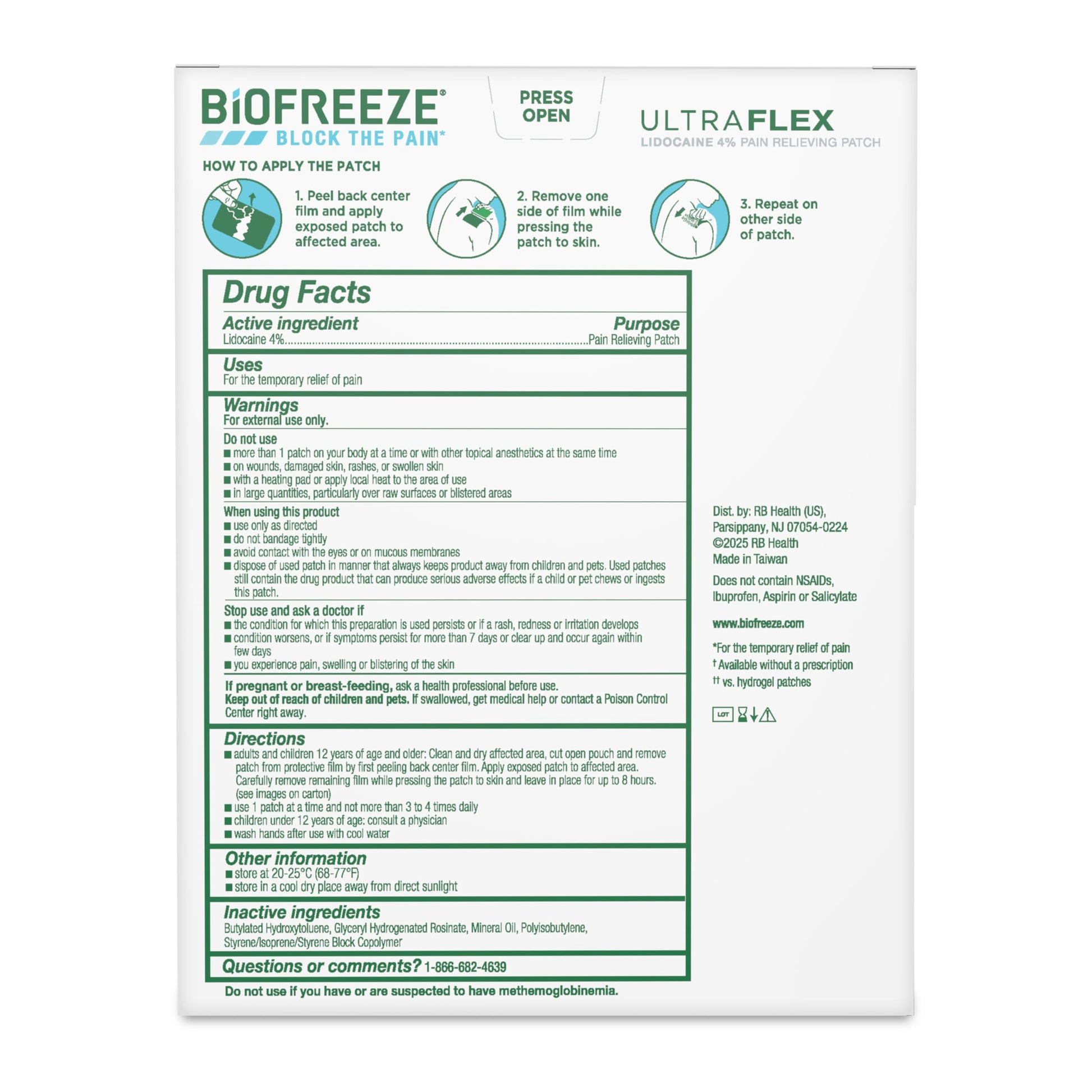 Biofreeze Ultraflex Maximum Strength 4% Lidocaine Patches, Non-Menthol, Flexible Pain Relief Patch for Lower Back, Lidocaine Patch for Neck, Knee, Shoulder, 4 Large Pain Patches BiofreezeAu supplements
