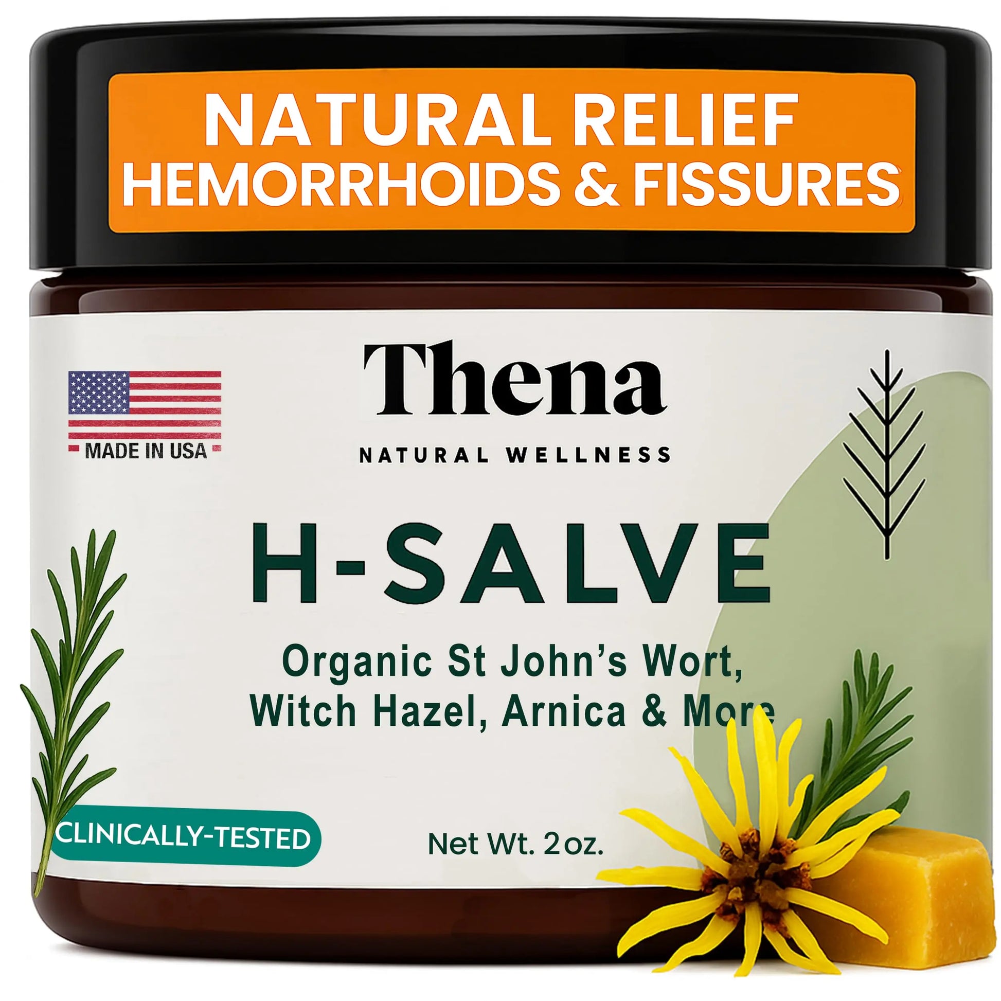 Intense Hemorrhoid Treatment Natural Hemorrhoid Relief Cream, Max Strength Herbal Anal Fissure Relief Ointment with Organic Witch Hazel for Postpartum Piles, Best with Thena Sitz Bath Soak Women Men THENA Natural WellnessAu supplements