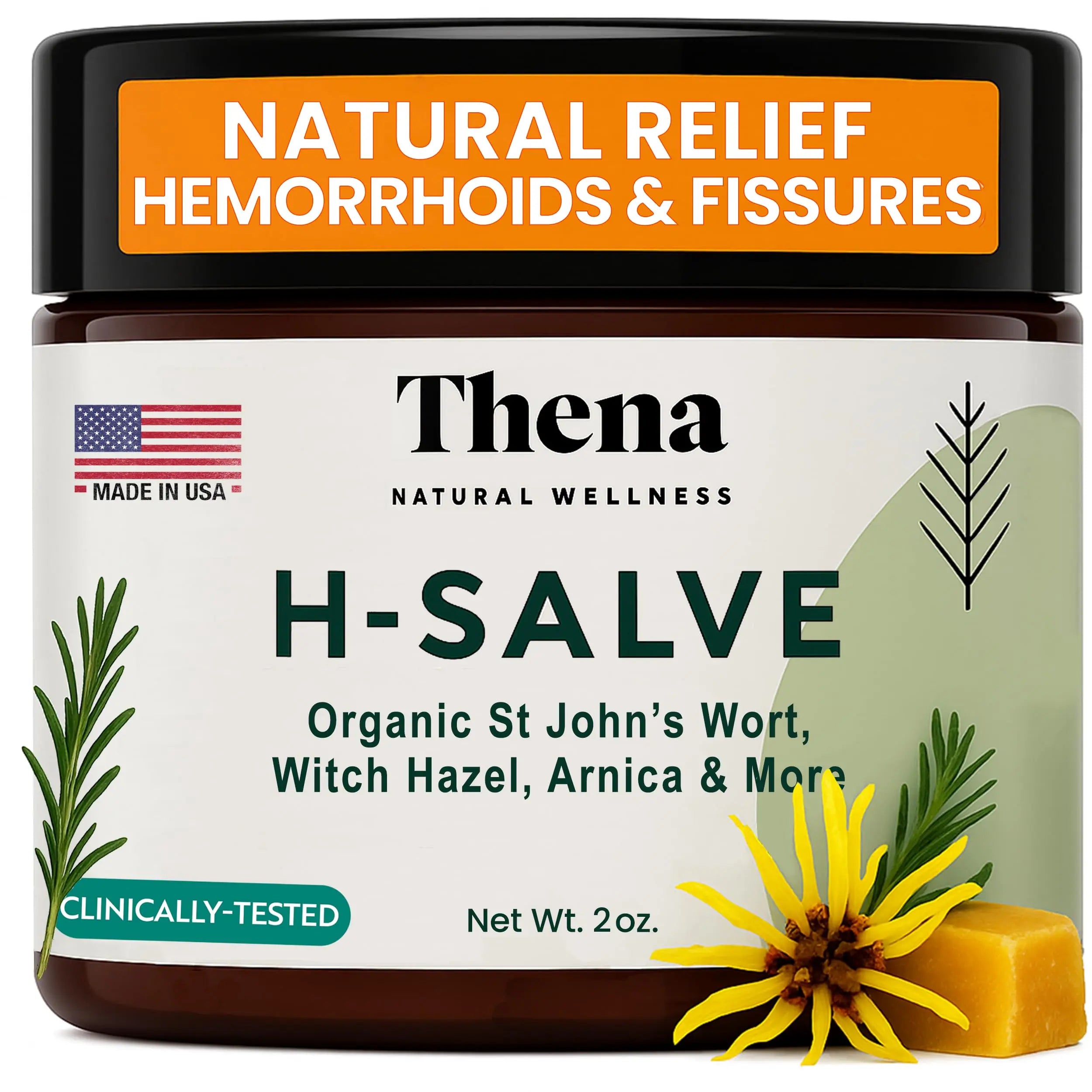 Intense Hemorrhoid Treatment Natural Hemorrhoid Relief Cream, Max Strength Herbal Anal Fissure Relief Ointment with Organic Witch Hazel for Postpartum Piles, Best with Thena Sitz Bath Soak Women Men THENA Natural WellnessAu supplements