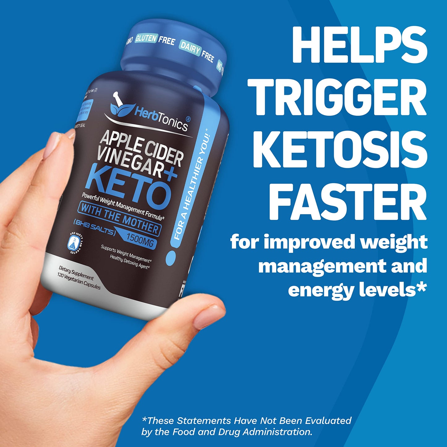 Herbtonics Apple Cider Vinegar Capsules Plus Keto BHB | Fat Burner & Weight Loss Supplement HerbtonicsUS supplements