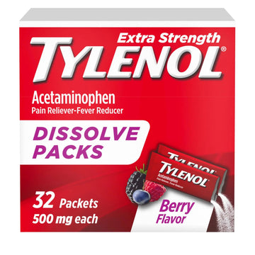 Tylenol Extra Strength Dissolve Powder Packs, 500 mg Acetaminophen Pain Reliever & Fever Reducer Medicine, Fast Relief for Minor Aches & Pains, Ibuprofen- & Aspirin-Free, On-the-Go Berry Flavor, 32 Ct TylenolAu supplements
