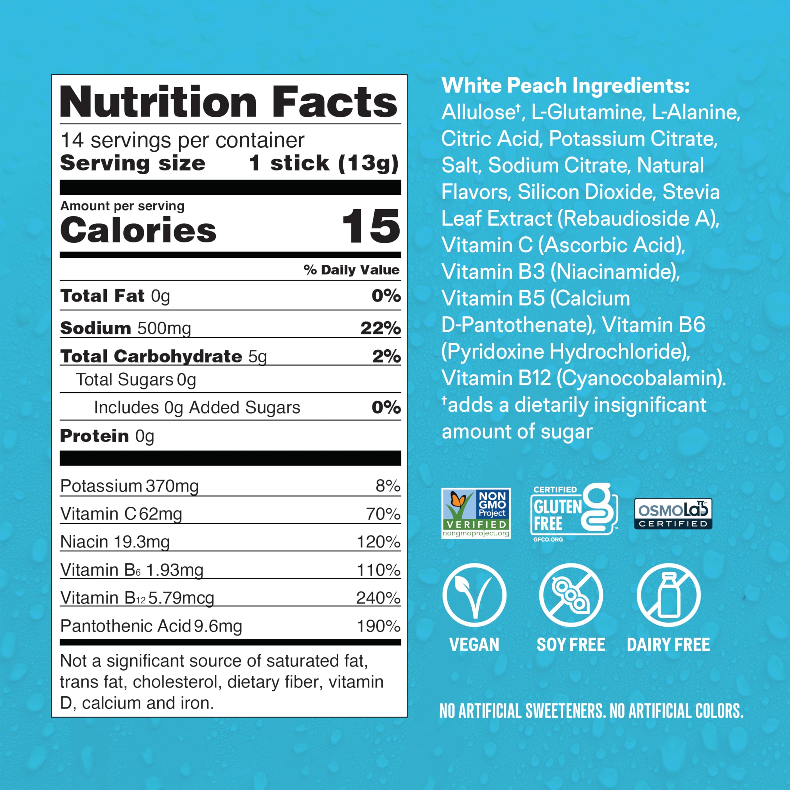Liquid I.V.® Hydration Multiplier Sugar-Free - White Peach | Electrolyte Powder Drink Mix | 1 Pack (14 Servings) Liquid I.V.US supplements