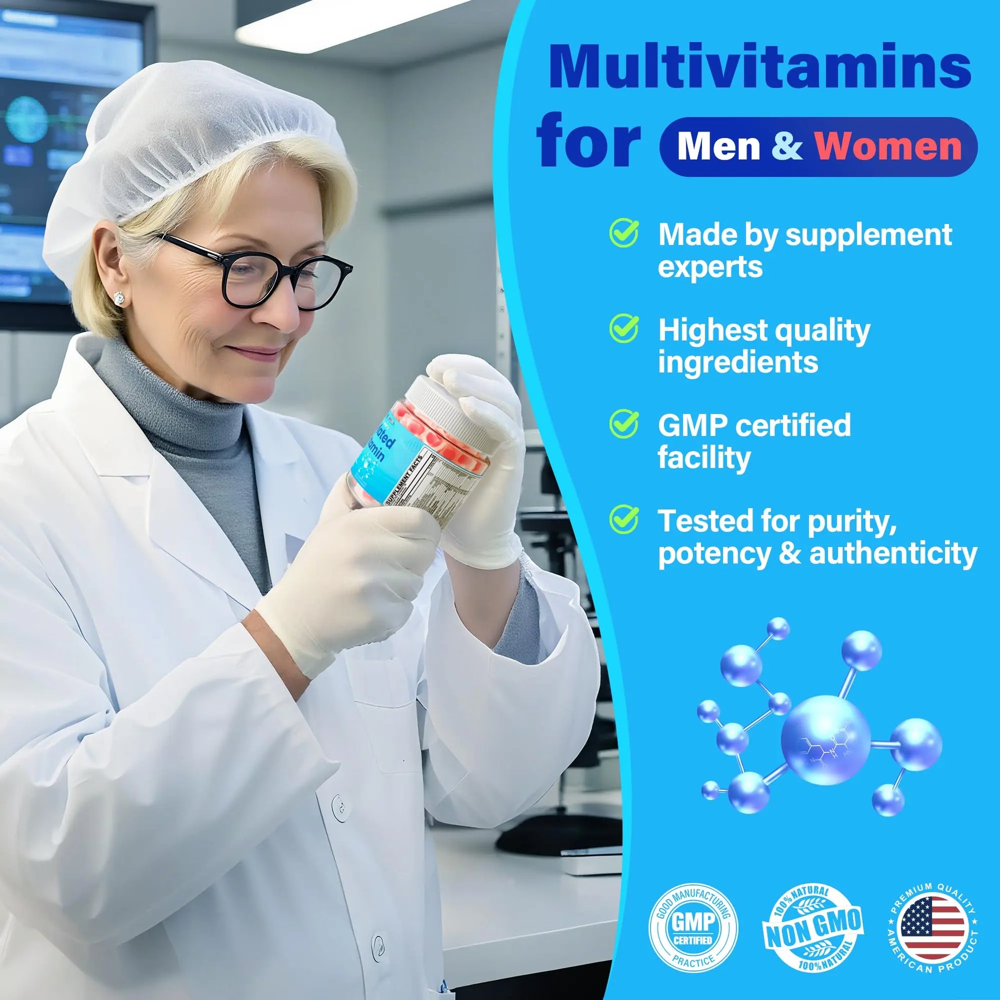 Methylated Multivitamin for Women & Men Gummies w/ Omega-3, Calcium, D3 K2, Methylfolate & B12, TMG, Daily Vitamins, Mag, CoQ10, Probiotic for 18 30 40 50 60 70+, Overall Health - Vegan, Sugar Free NEVISSnz supplements