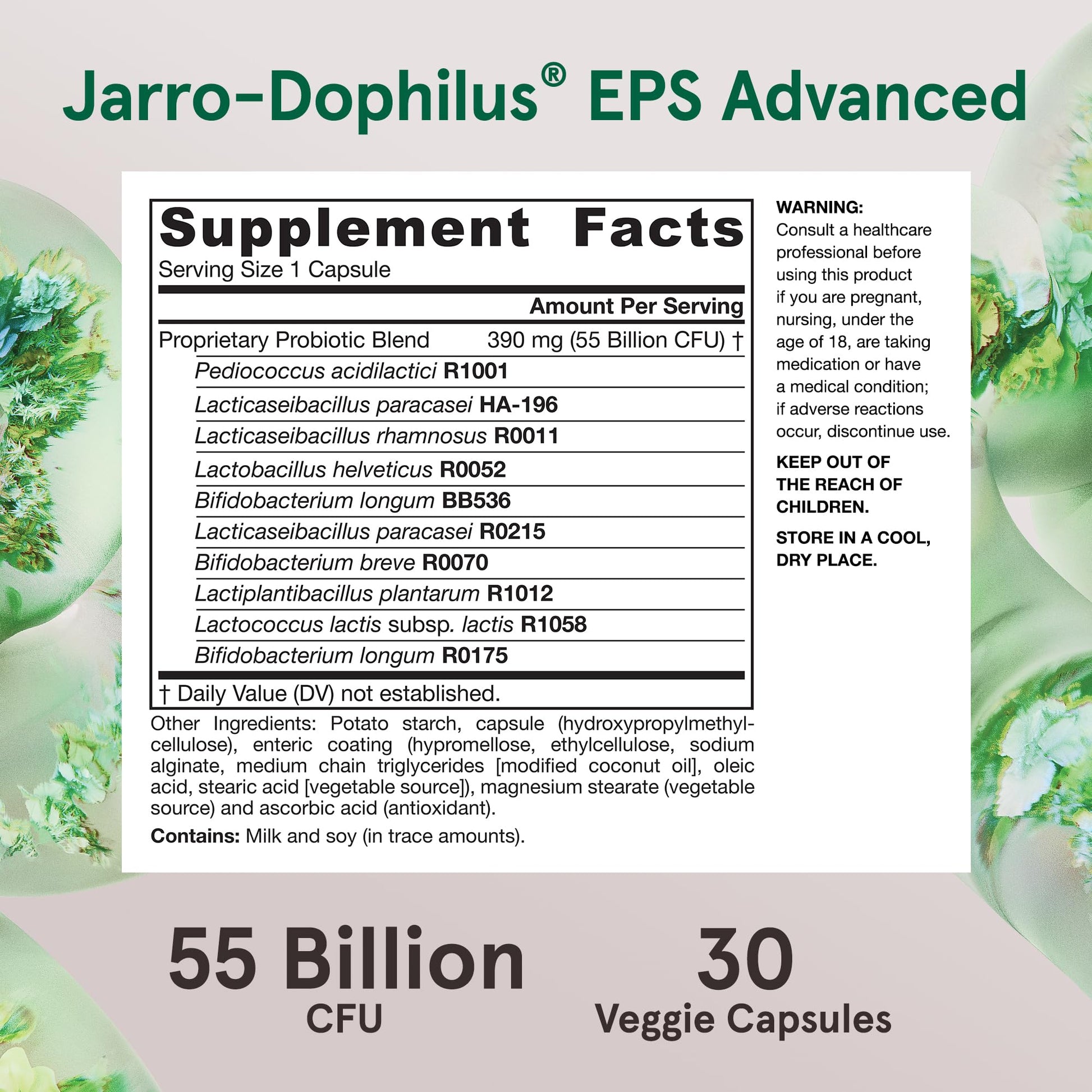 Jarrow Formulas Jarro-Dophilus EPS Advanced, 55 Billion CFU Probiotics, Digestive Support for Adults, 30 Probiotic Supplement Veggie Capsules, Up to 30 Day Supply Jarrow FormulasAu supplements