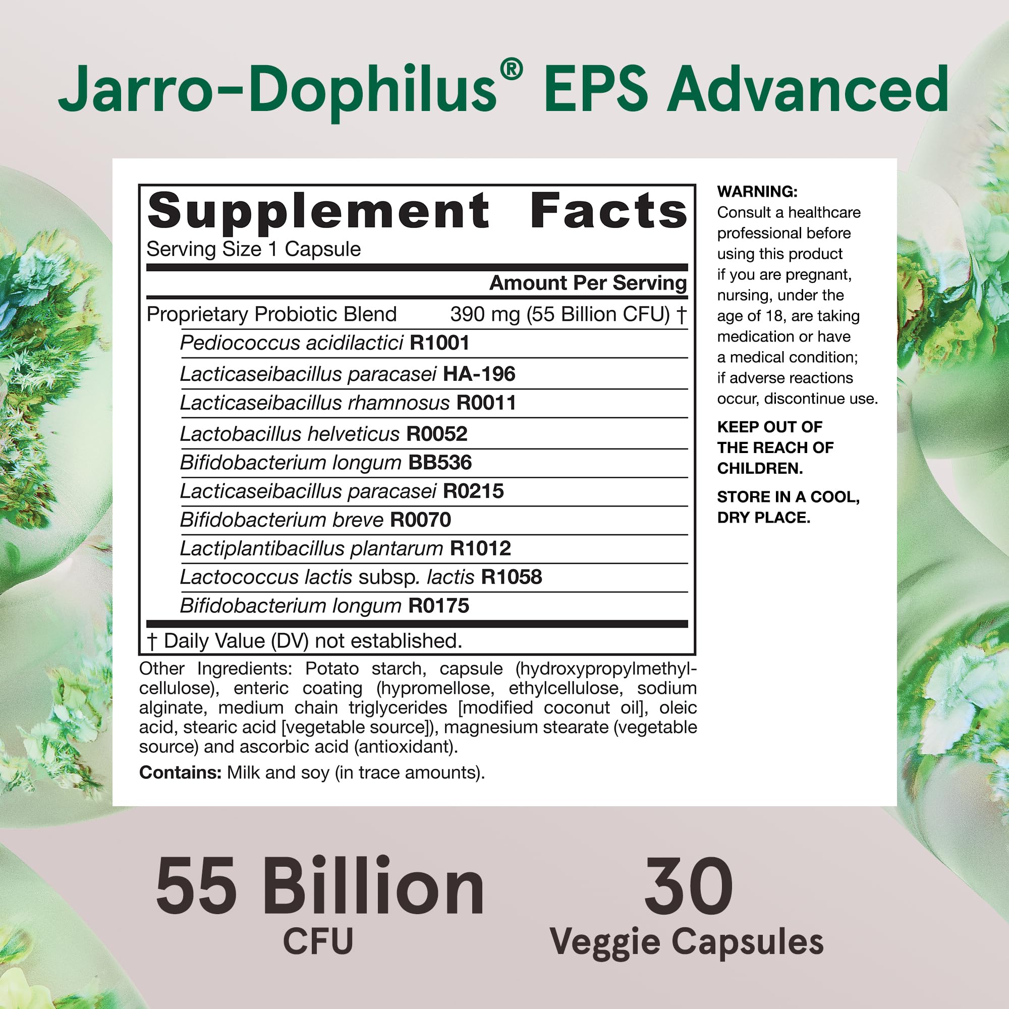 Jarrow Formulas Jarro-Dophilus EPS Advanced, 55 Billion CFU Probiotics, Digestive Support for Adults, 30 Probiotic Supplement Veggie Capsules, Up to 30 Day Supply Jarrow FormulasAu supplements