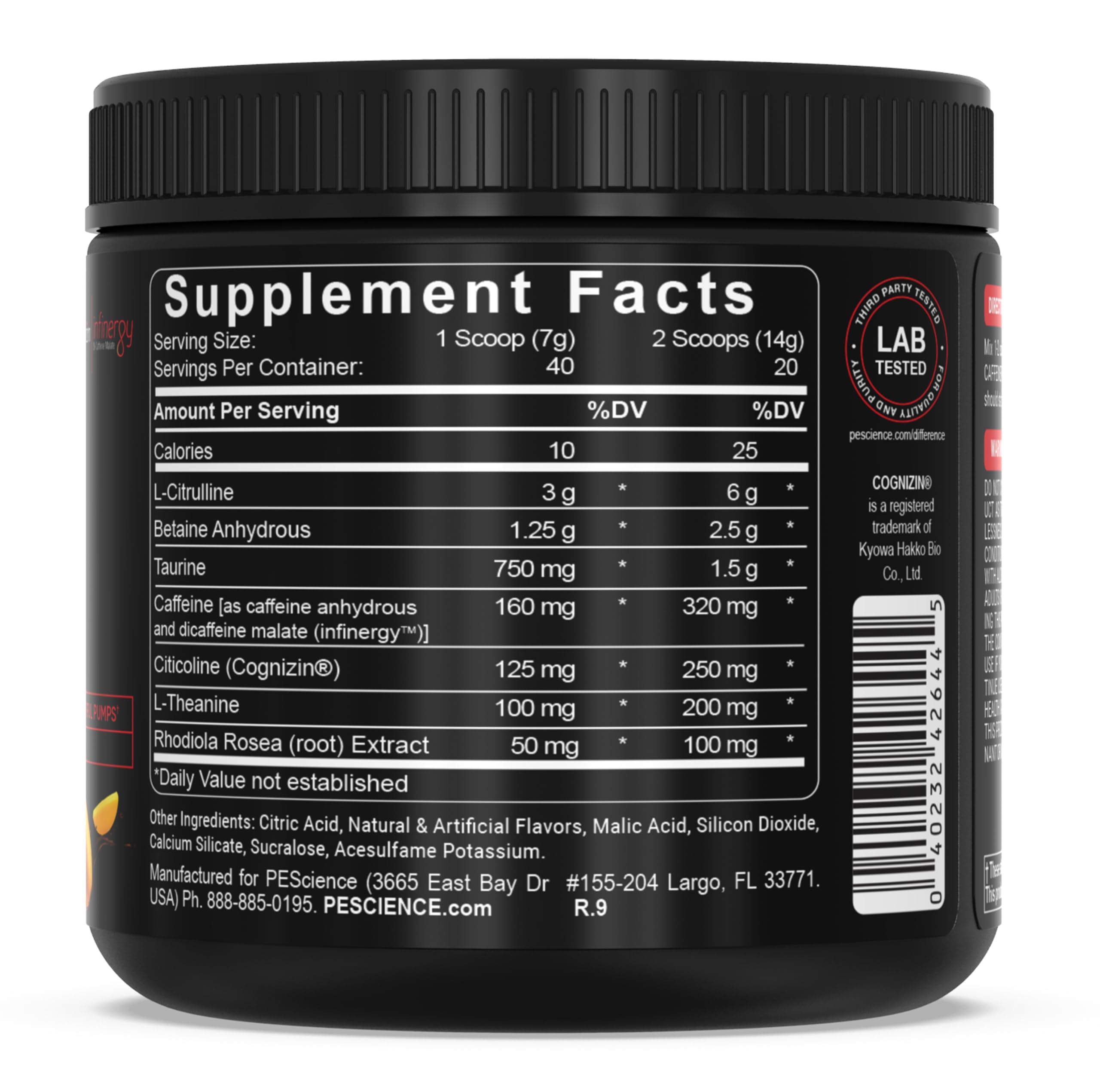 PEScience Prolific Pre Workout Powder for Men & Women with L-Citrulline Nitric Oxide Booster, Energy Powder & Nootropic for Focus – Preworkout Without Beta Alanine – 40 Scoops, Mango Splash PEScienceAu supplements