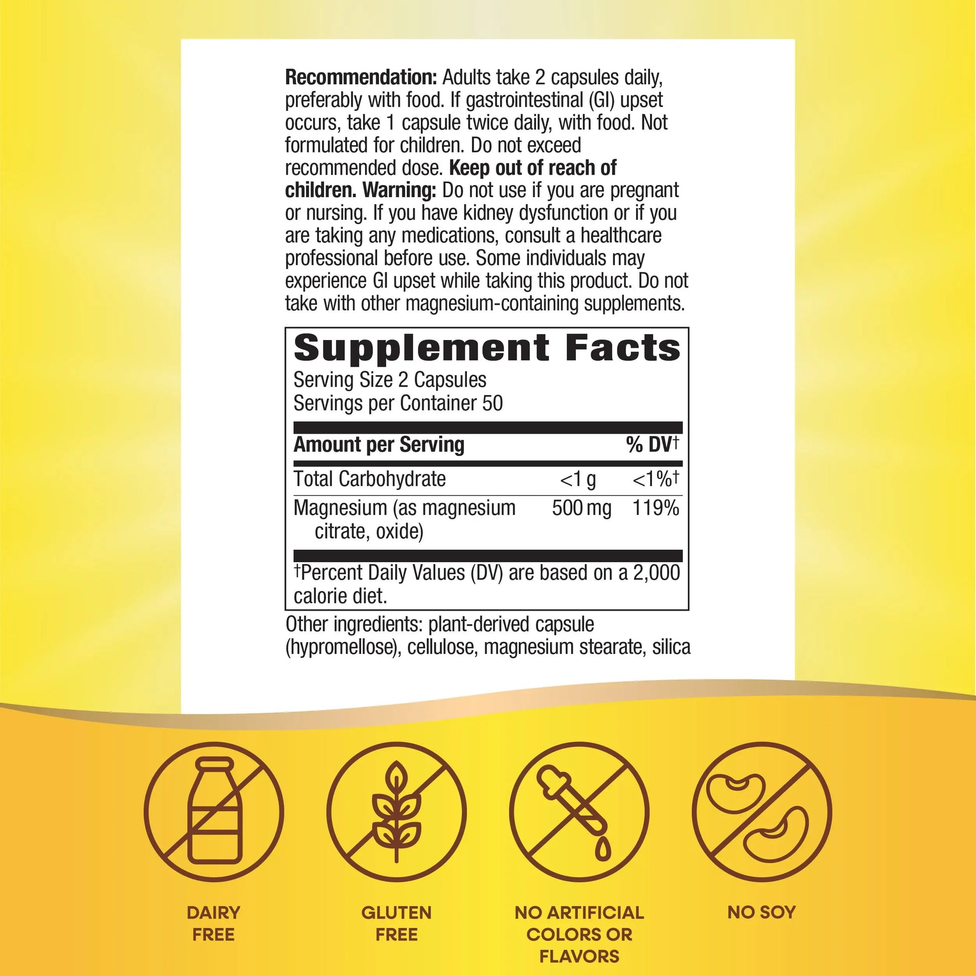 Nature's Way Magnesium Complex, Supports Muscle Relaxation*, Muscle Function*, Promotes a sense of Calm*, Magnesium Citrate and Oxide, 100 Capsules Nature's Waynz supplements