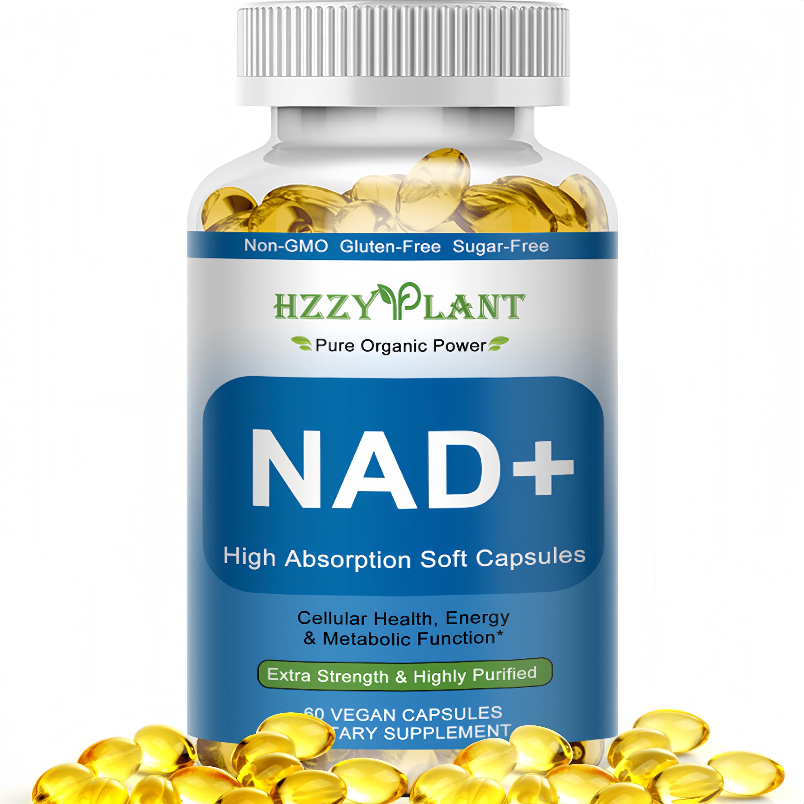 HZZYPLANT NAD+ Supplement, High Absorption NAD Supplements for Women for Cellular Energy Immune Focus Health, NAD Resveratrol Softgel Capsules, NAD Liquid Softgels Supplement, Non-GMO, 2 Month Supply HZZYPLANTAu supplements