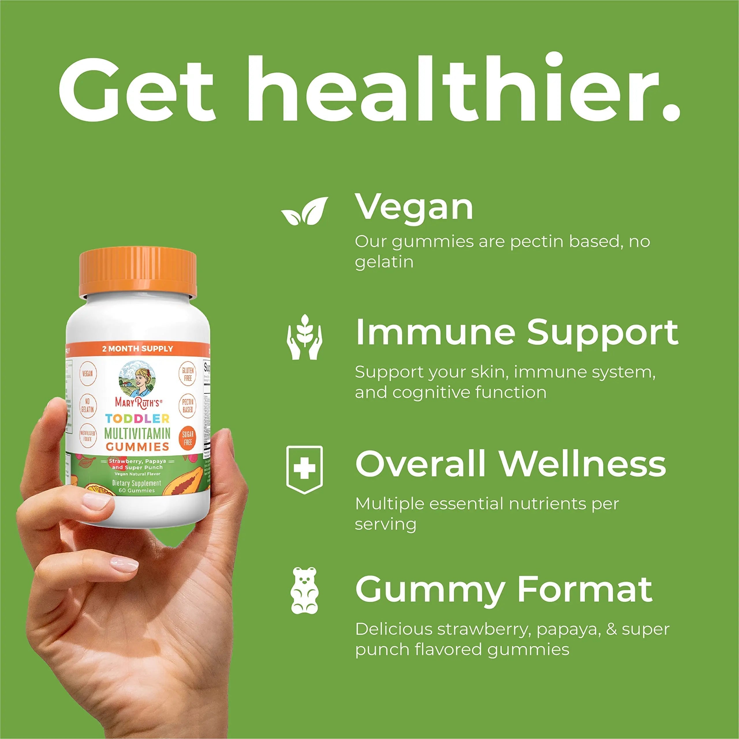 MaryRuth Organics Sugar Free Vitamin Gummies for Kids Age 2 | 2 Month Supply Multivitamin with Vitamin C, D3, Zinc | 1 Gummy Per Day | Toddler Vitamins MaryRuth OrganicsAu supplements