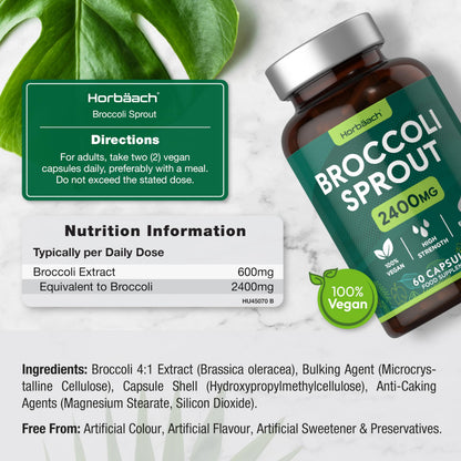 Broccoli Sprout Extract | Activated Sulforaphane Supplement | 2400mg Capsules | 60 Ct HorbäachUS supplements