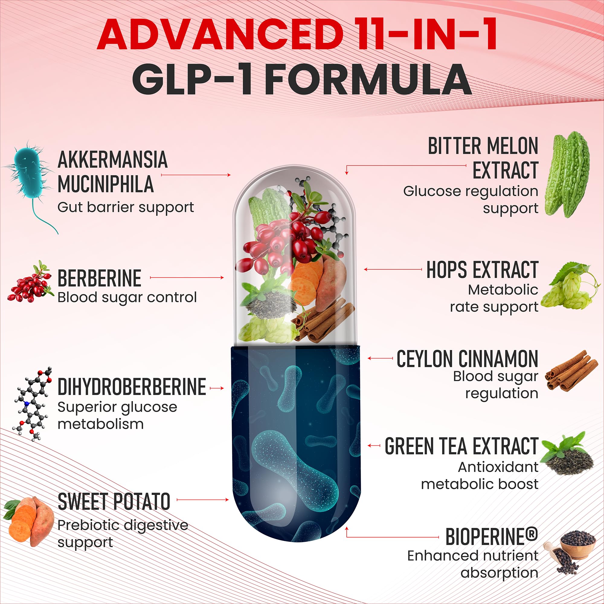 Zenrenu GLP-1 Supplement for Women - Natural Metabolism, Appetite & Craving Support – Super Berberine, Cinnamon,Akkermansia Probiotic,11-in-1 Gut Support - GLP Activate -60 Vegan Caps ZenrenuAu supplements