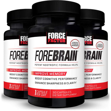 Force Factor Forebrain Nootropic Brain Supplement with Caffeine Bacopa and Huperzine A Capsules 3Pack, White, 90 Count Force FactorAu supplements