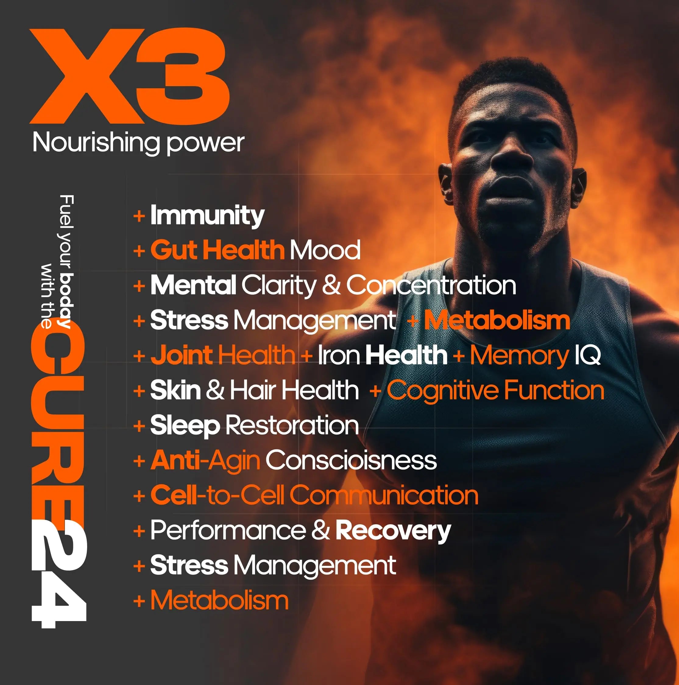 Cure24 Bovine X3 Colostrum Supplement Powder for Humans, 100% Pure Whole Natural Grass Fed Superfood, High IgG, Plus Probiotic & Prebiotic, Natural Peach-Mango Flavor, Made in USA Cure24nz supplements