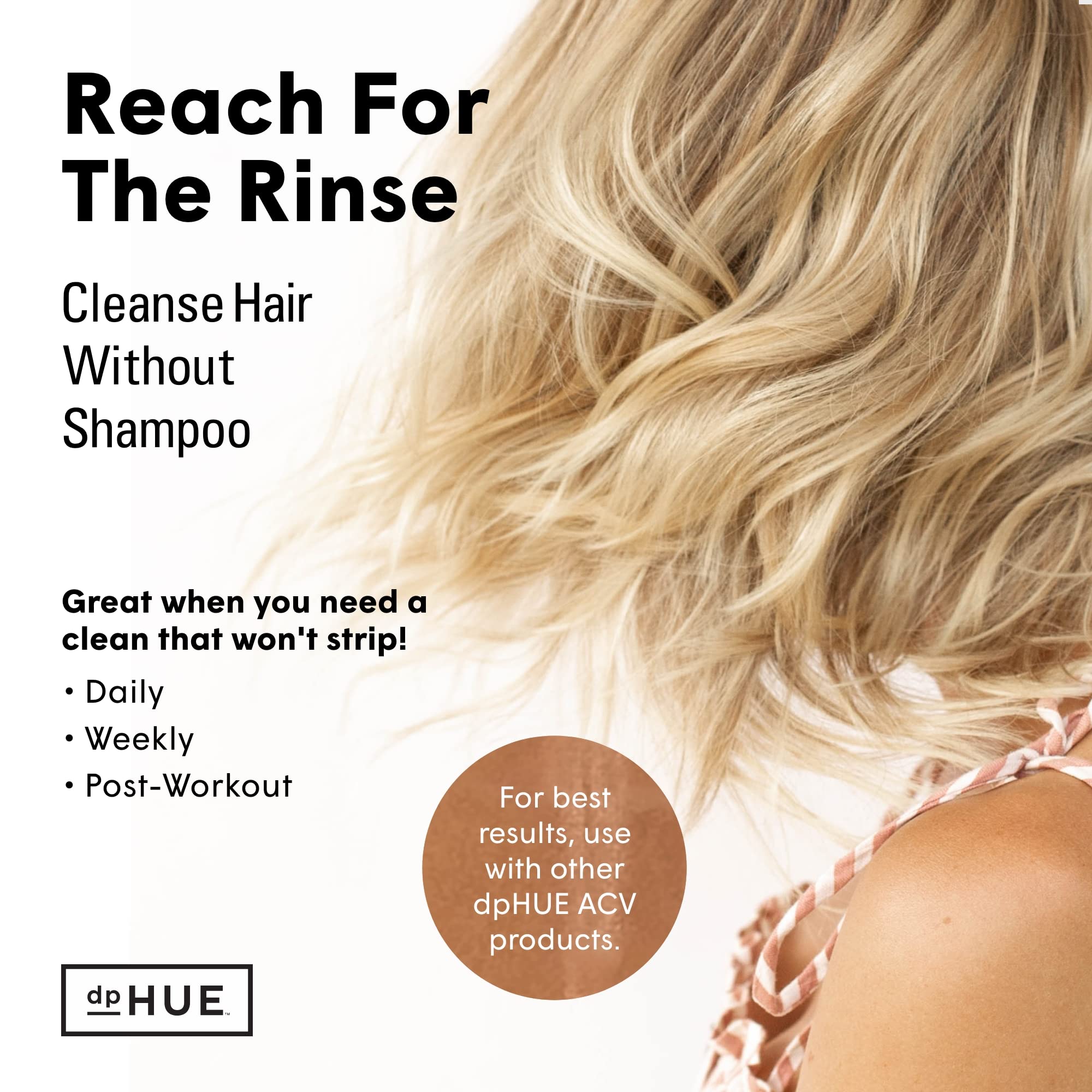 dpHUE Apple Cider Vinegar Hair Rinse, 20 oz - Shampoo Alternative & Scalp Cleanser dpHUEAu supplements