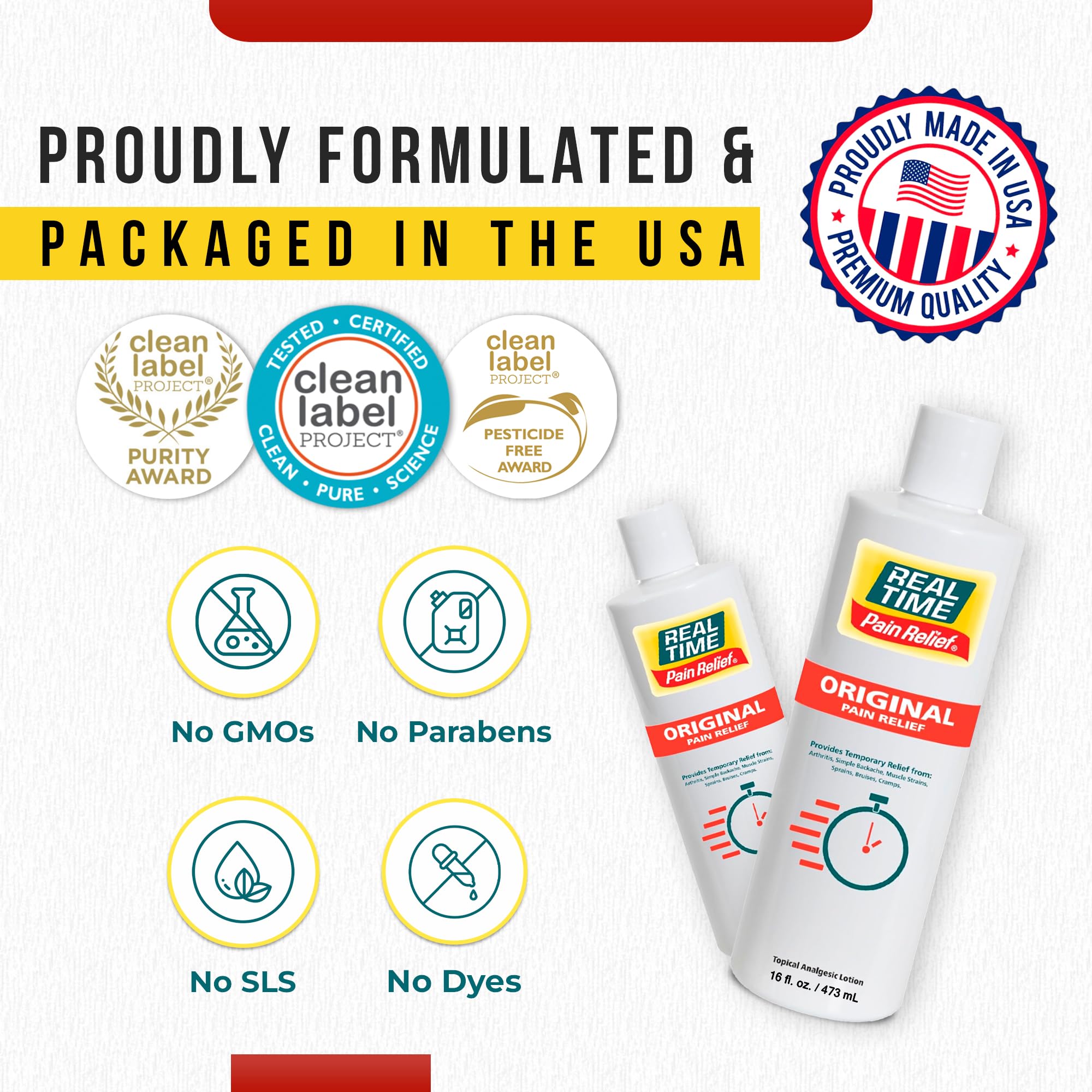 Real Time Pain Relief Cream 16oz Bottle | 17 Natural Ingredients: 1.25% Menthol, Arnica & MSM | Muscle Strain & Joint Discomfort Relief for Arthritis, Cramps, Sprains, Bruises, Hands, Back & Knee Pain Real Time Pain ReliefAu supplements