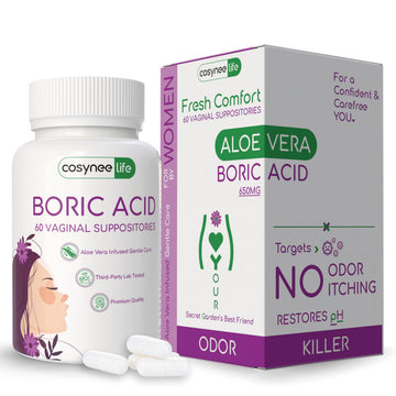 cosynee Boric Acid Capsules for Women with Aloe Vera – 60 Capsules, 650mg Each – Feminine Hygiene Support cosyneeUS supplements
