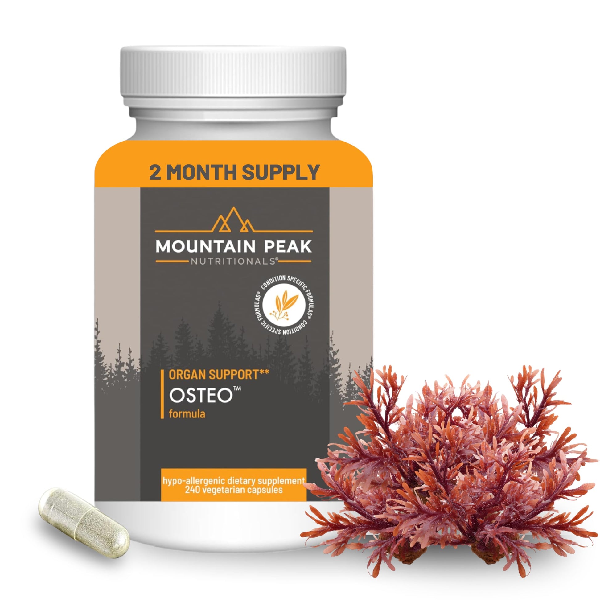 Mountain Peak Nutritionals Osteo Supplement - Organ & Strong Bone Support, Promotes Bone Health - With Vitamins D3, K2, Calcium, and Magnesium - Bone Building & Strengthening (240 Vegetarian Capsules) Mountain Peak NutritionalsAu supplements
