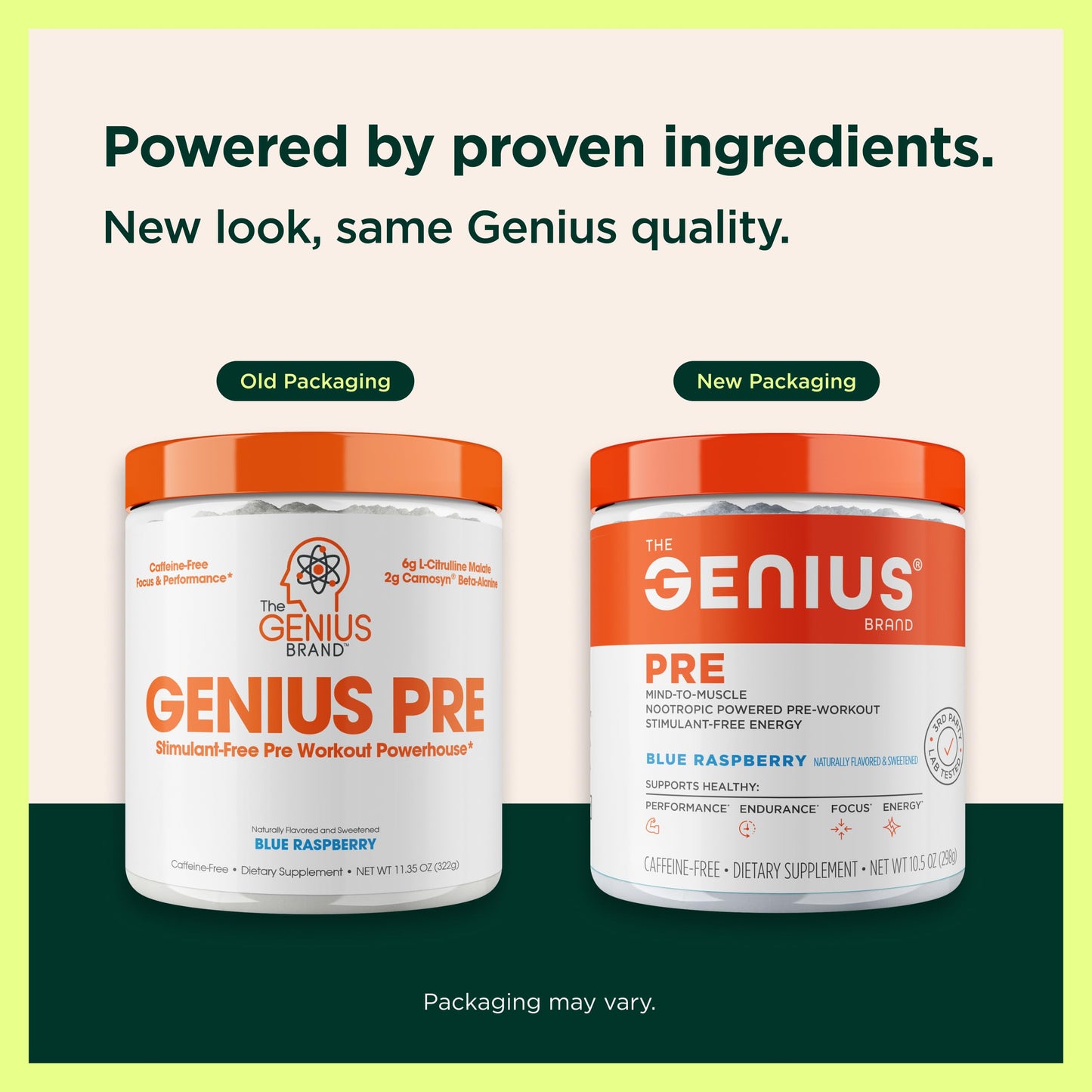 The Genius Brand Genius Pre - Clean Pre-Workout Powder for Energy, Focus & Fitness Support - No Artificial Flavors, Preservatives, or Proprietary Blends - Non-GMO - 20 Servings - Blue Raspberry The Genius BrandUS supplements