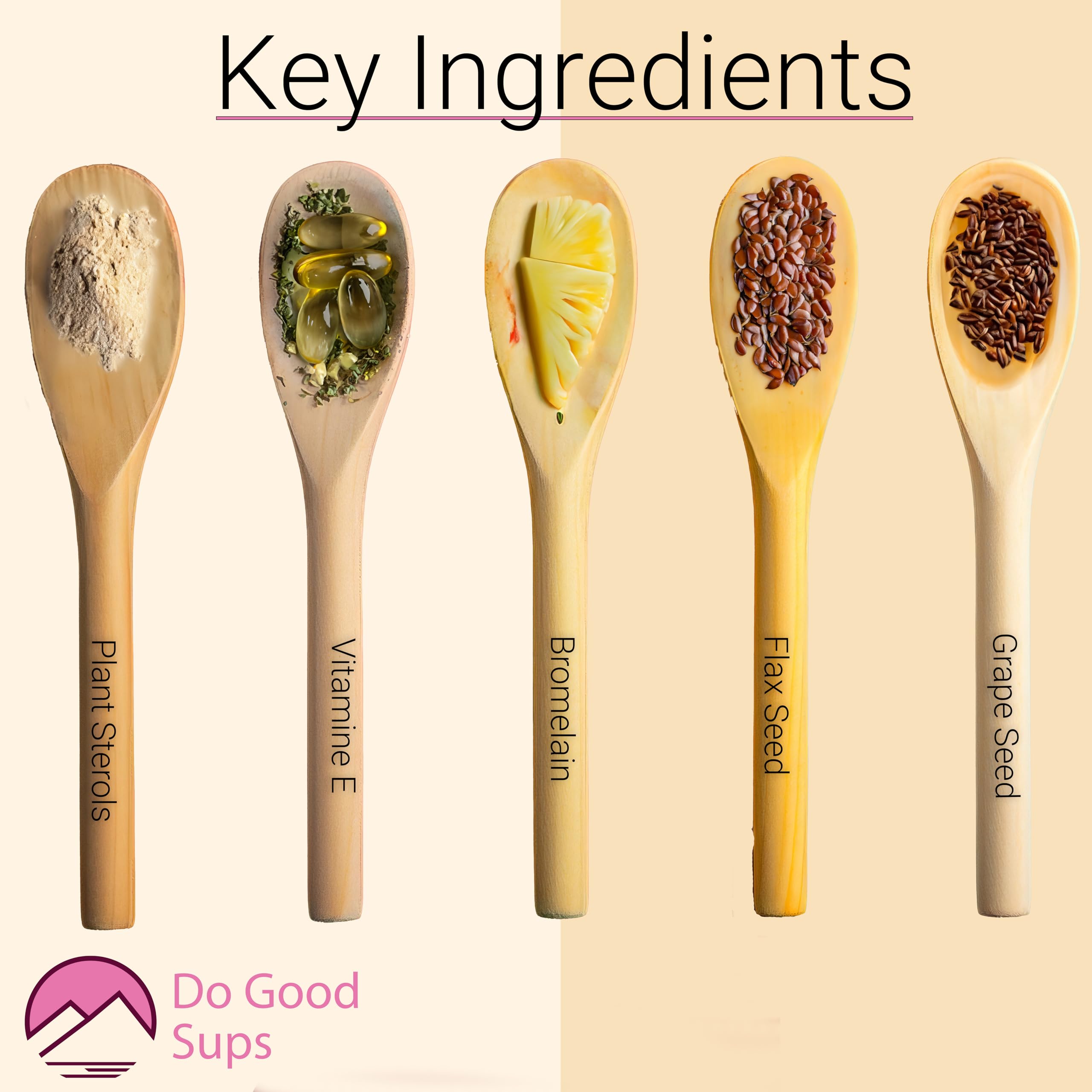 Do Good Sups The Looker 60 Caps- Skin Hair and Nails Vitamins - Natural Collagen Production - Reduces Hair Thinning - Skin Elasticity - Skin Moisture - Plant Sterols Bromelain Zinc Vitamin E Selenium Do Good SupsAu supplements