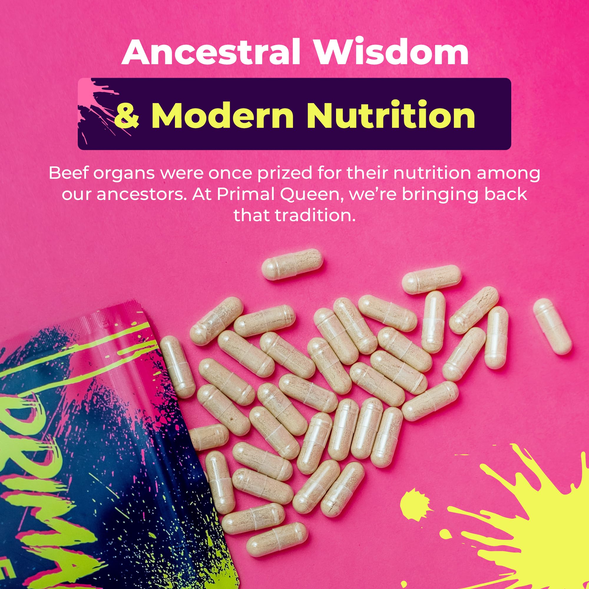 Primal Queen Female-Optimized Beef Organ Superfood Supplement (Beef Liver, Kidney, Heart, & 3 More) - 100% Grass Fed, Pasture Raised - 3rd Party & Clinically Tested Primal QueenAu supplements