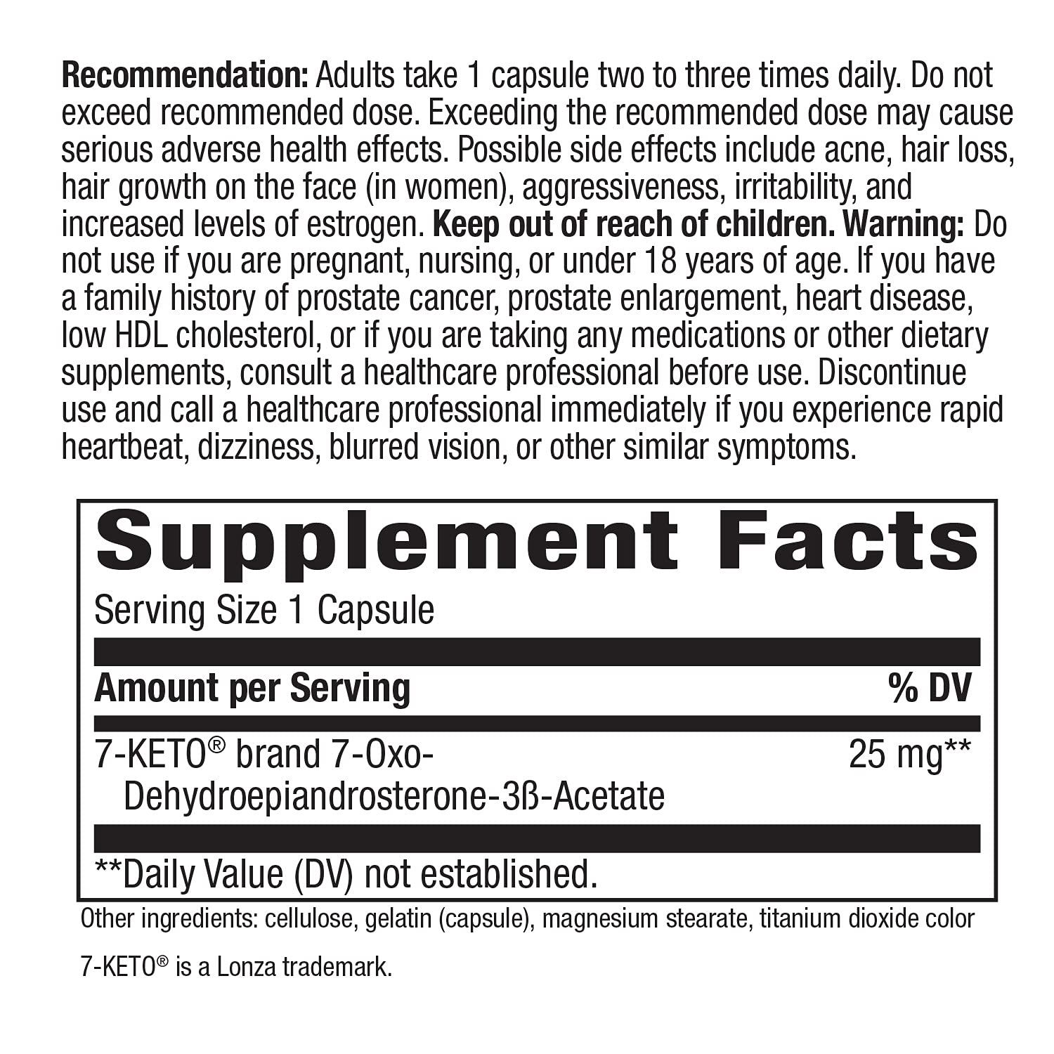 Nature's Way 7-KETO, DHEA Metabolite, Metabolism Support Supplement*, 25mg Potency Nature's WayAu supplements