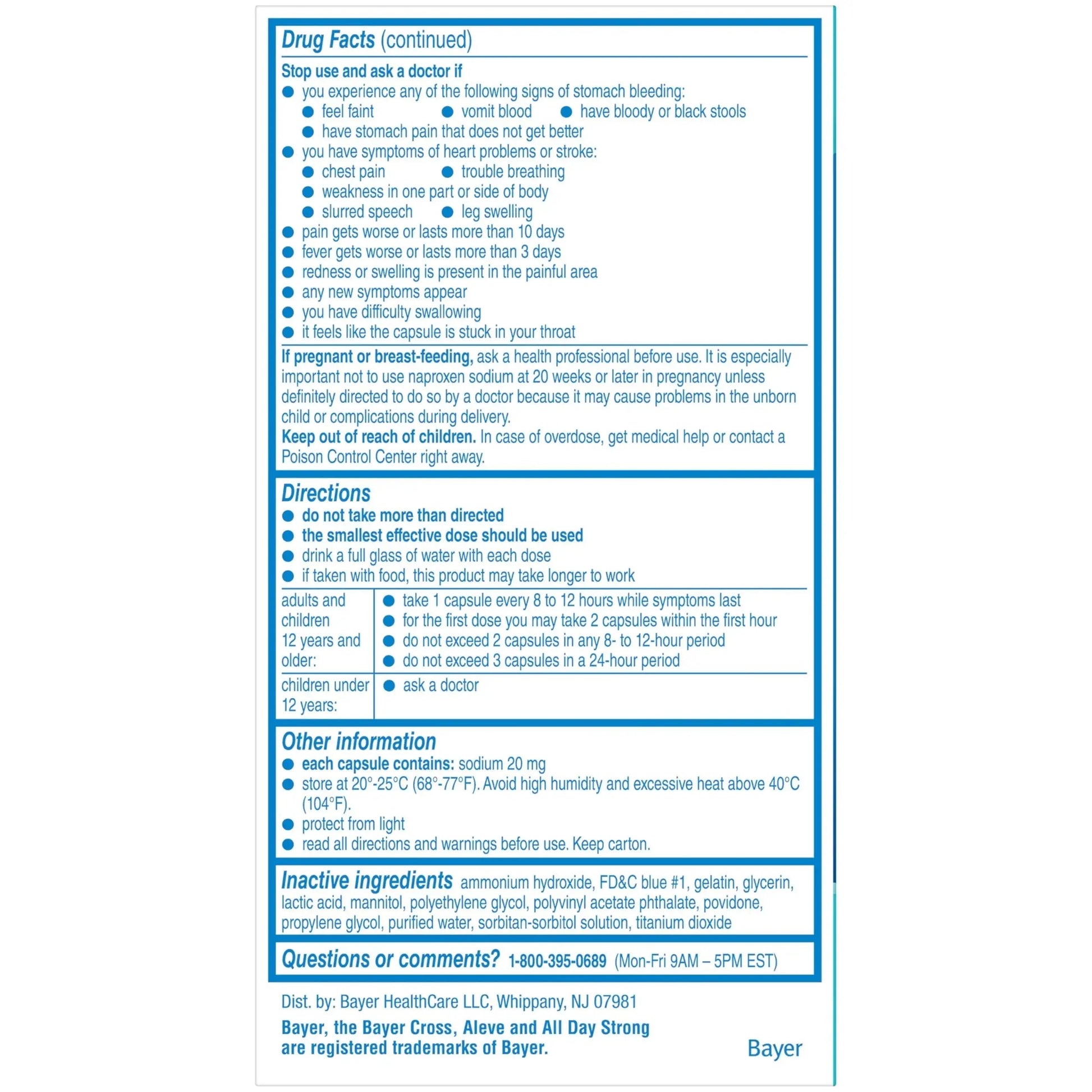 Aleve Liquid Capsules, Naproxen Sodium Capsules 220 mg (NSAID), Pain Reliever/Fever Reducer, Fast Pain Relief, 120 Count AleveAu supplements