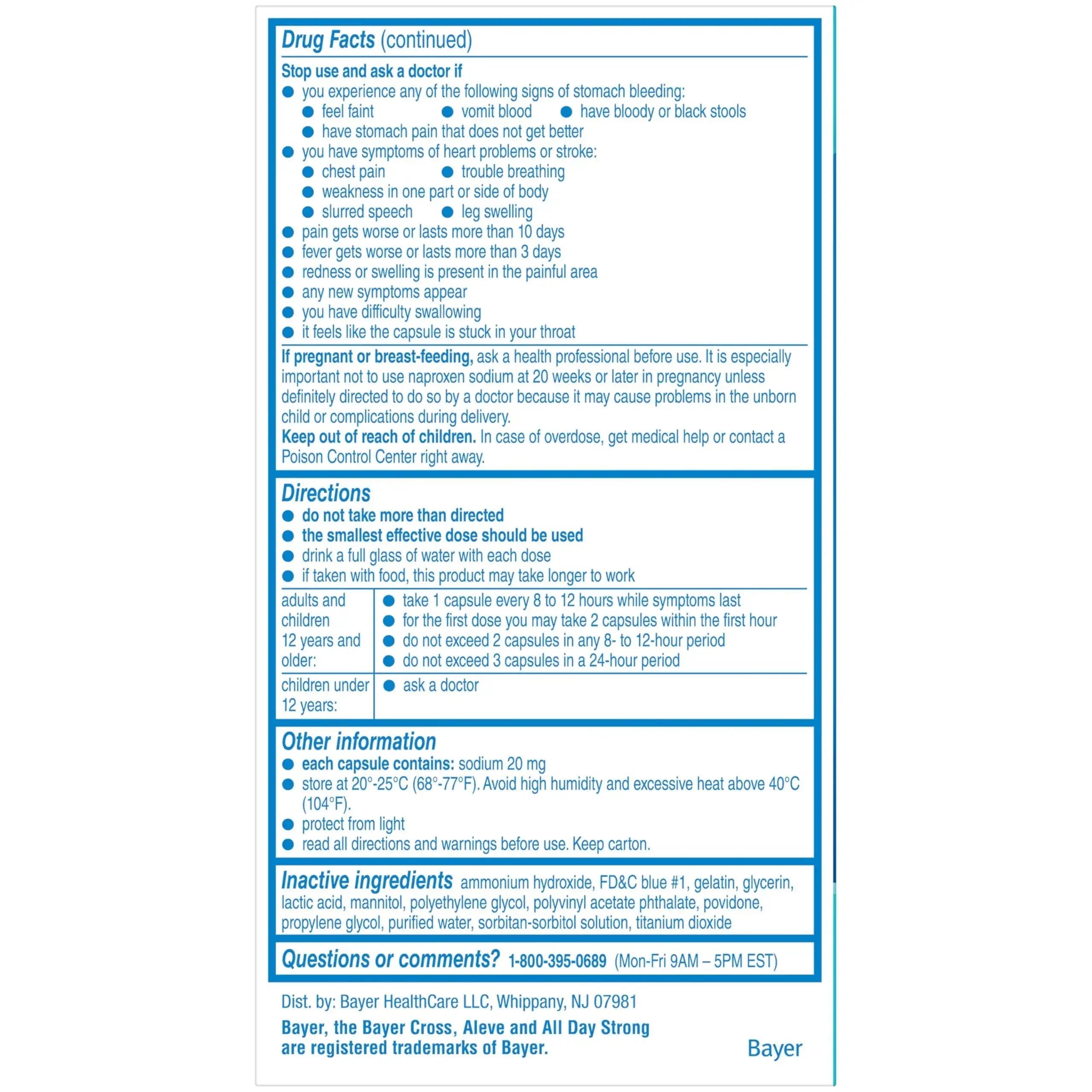 Aleve Liquid Capsules, Naproxen Sodium Capsules 220 mg (NSAID), Pain Reliever/Fever Reducer, Fast Pain Relief, 120 Count AleveAu supplements