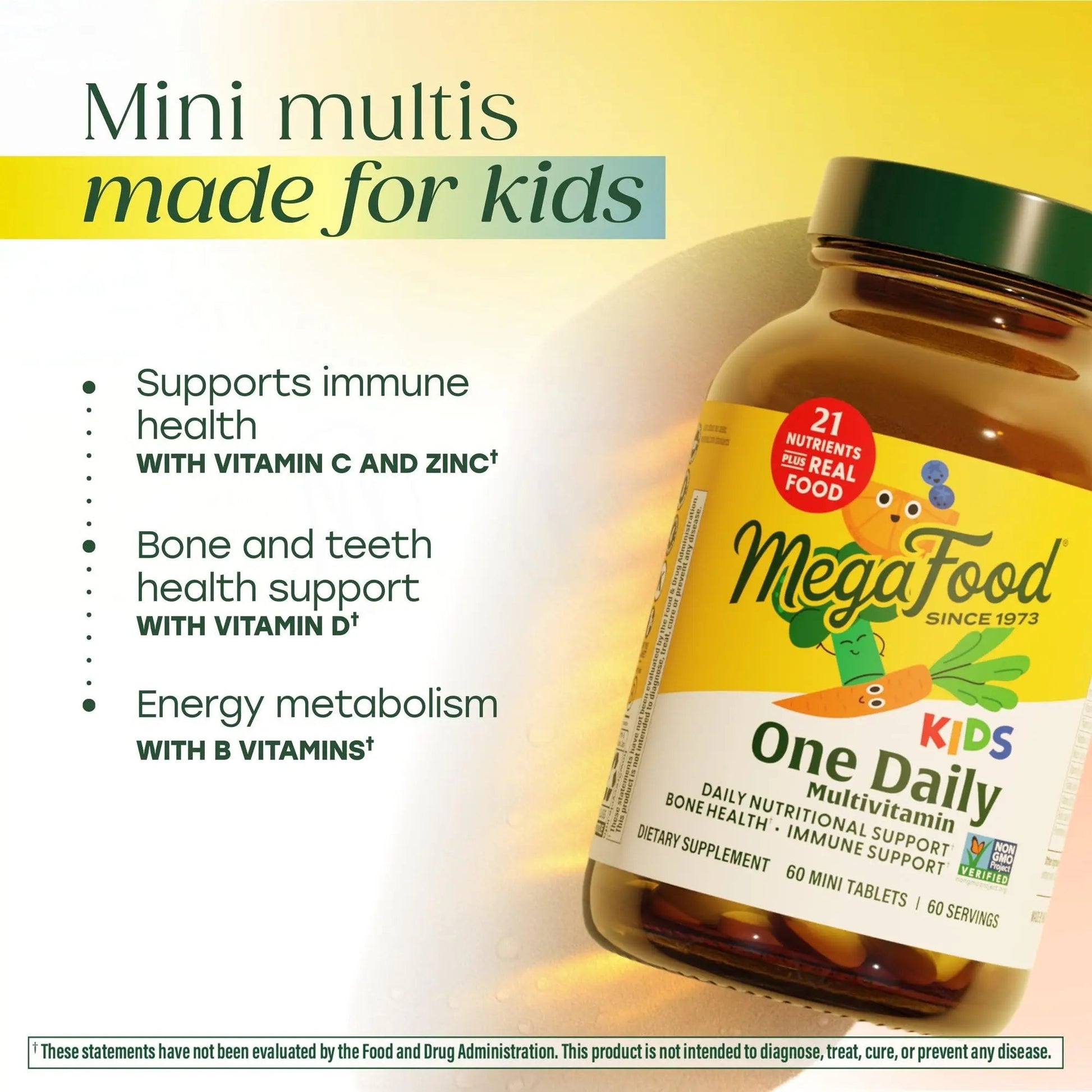 MegaFood Kids One Daily Multivitamin - Convenient Mini Multivitamin for Kids - with Zinc, Vitamins C, B & D MegaFoodAu supplements