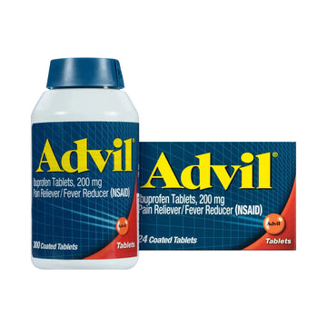 Advil Pain Reliever and Fever Reducer, Pain Relief Medicine with Ibuprofen 200mg for Headache, Backache, Menstrual Pain and Joint Pain Relief - 300+24 Coated Tablets AdvilAu supplements
