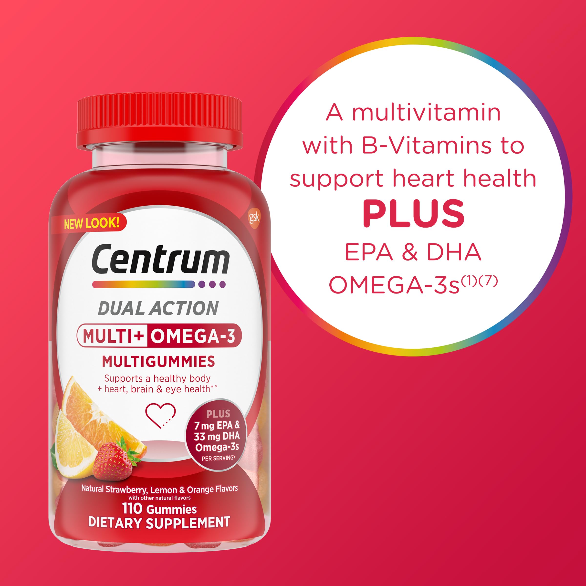Centrum MultiGummies Multi+ Omega 3 Dual Action, Adult Multivitamin, Multivitamin/Multimineral/Omega 3 CentrumAu supplements