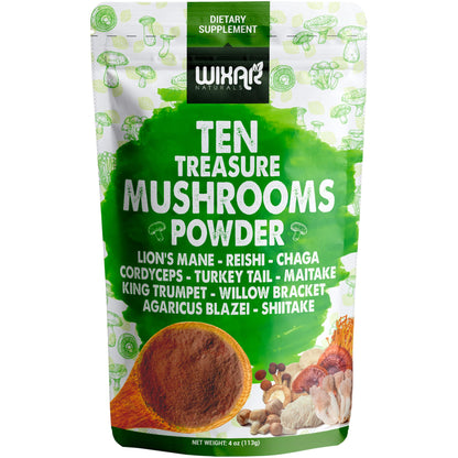 Wixar Mushroom Powder - Ten Treasure Mushrooms Extract Supplement Blend for Coffee WIXAR NATURALSUS supplements