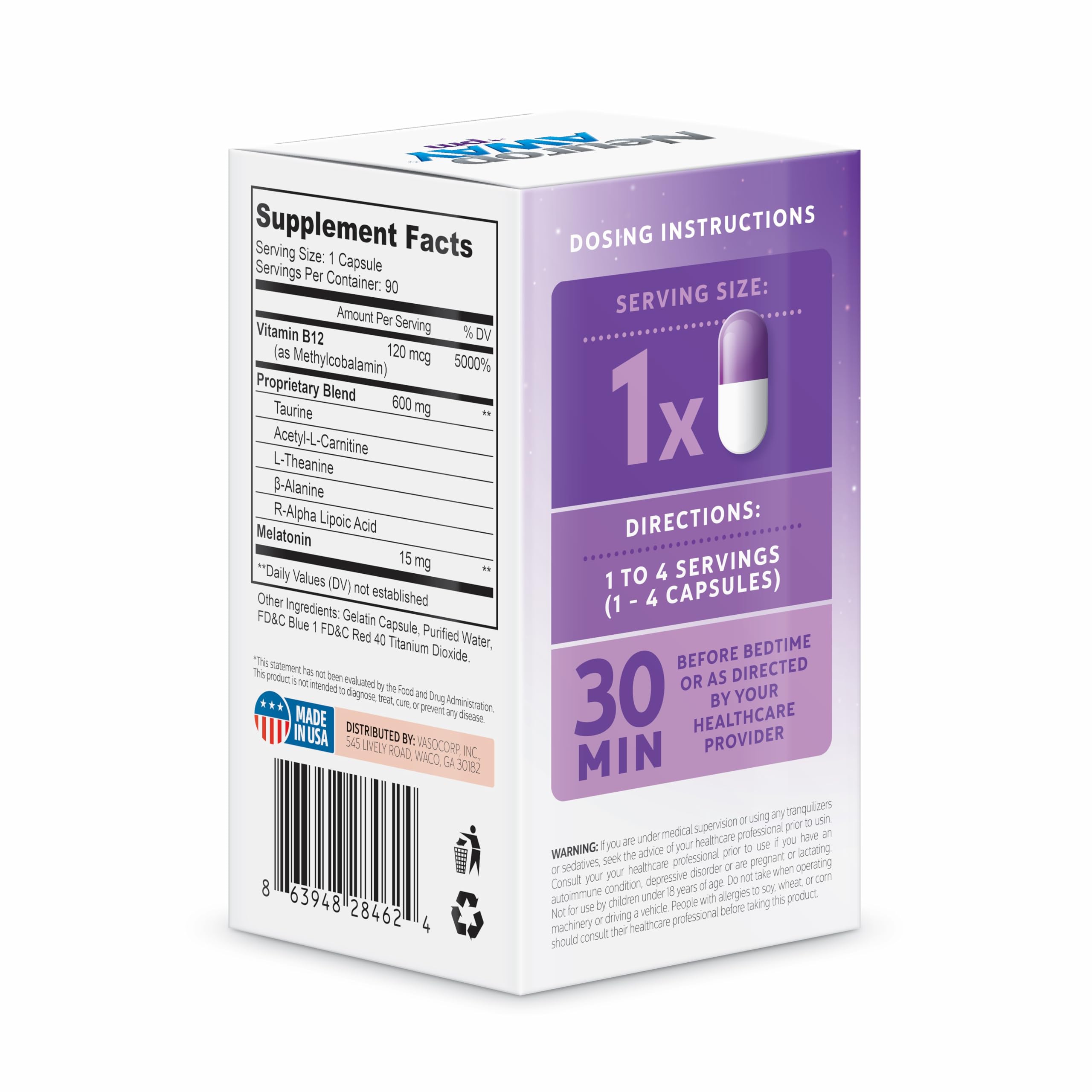 NeuropAWAY Nerve Support PM, with R-Alpha Lipoic Acid to Help Provide Nerve Relief in as Little as 5 Days, Acetyl-L-Carnitine, Theanine, Melatonin, and Methylcobalamin, 90 Capsules NeuropAWAYAu supplements