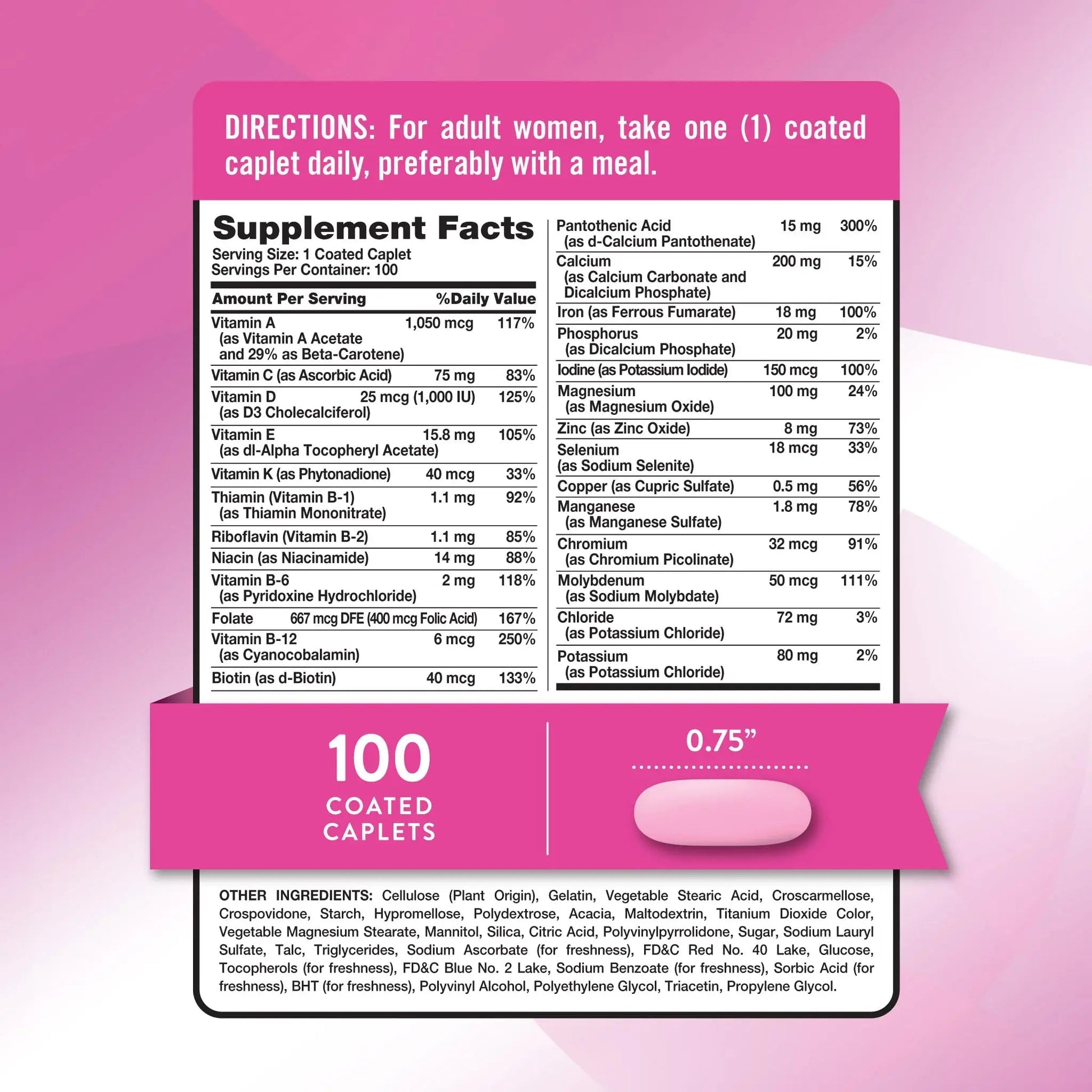Nature's Truth Multivitamin for Women with Iron | 100 Pills | Non-GMO & Gluten Free Supplement | ABC Complete Nature's TruthAu supplements