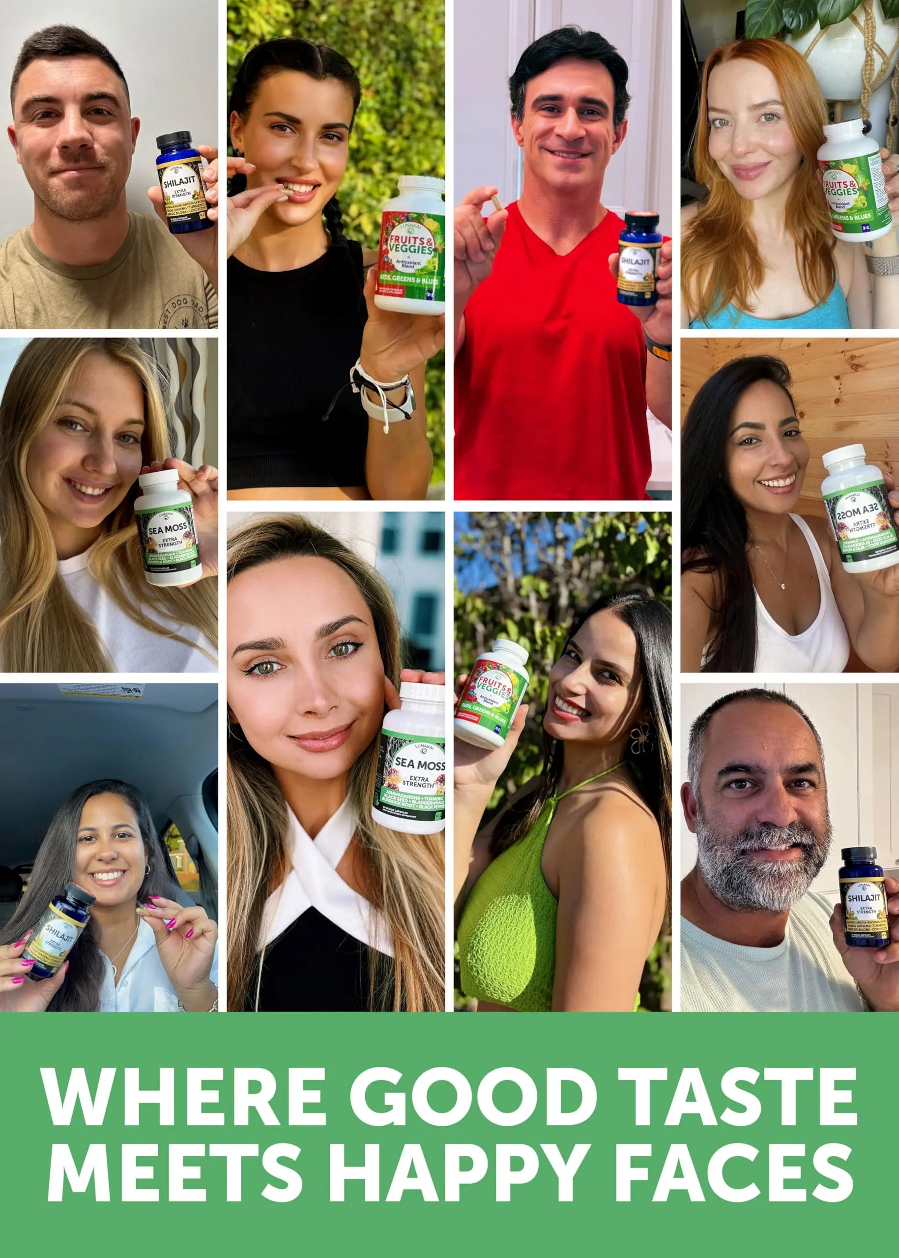 Lunakai USA Made Superfood Fruits & Veggies Supplement & Irish Sea Moss Bundle with 4 Blends, Black Seed Oil & Ashwagandha for Immune & Wellness Support Lunakainz supplements