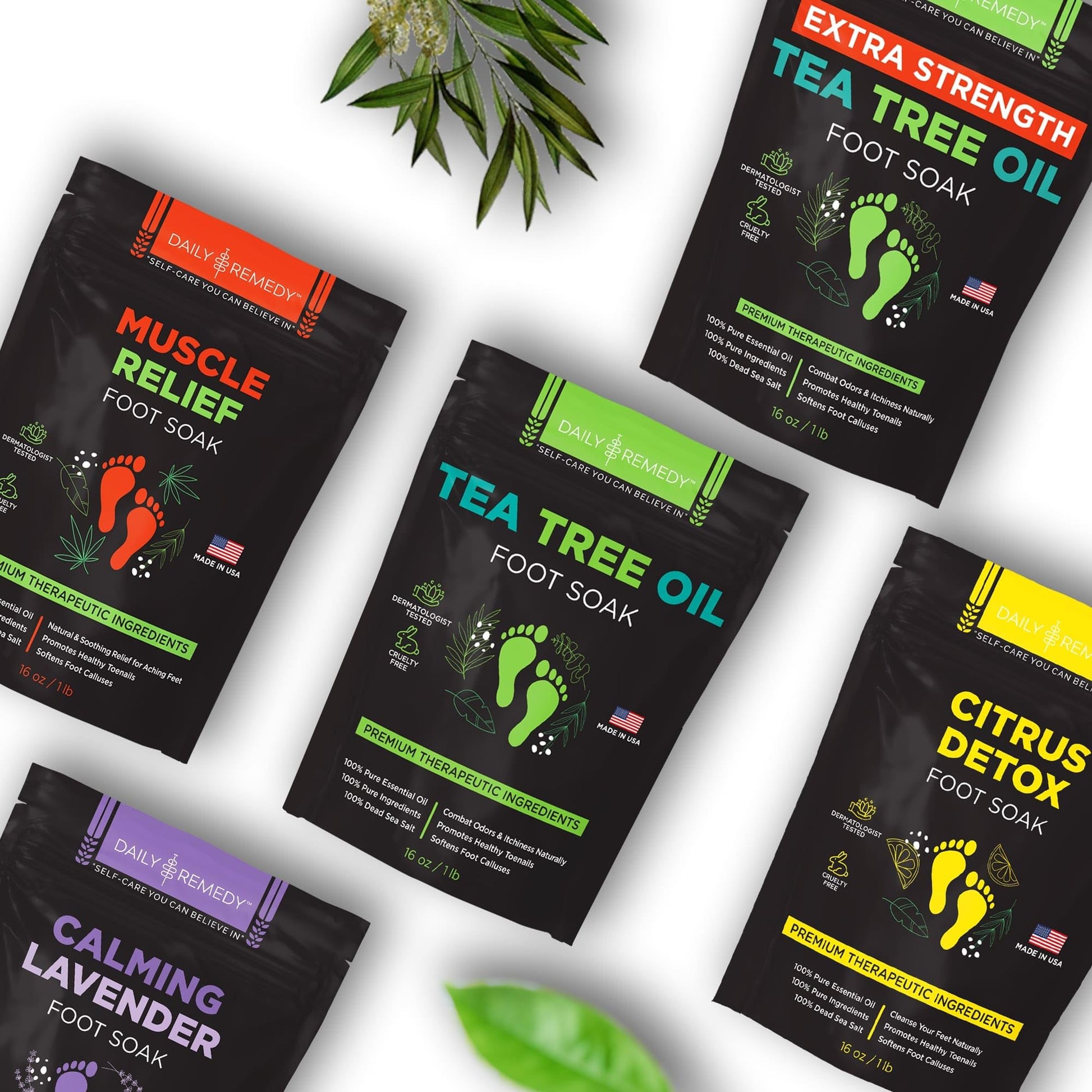 Tea Tree Oil Foot Soak with Epsom Salt - Made in USA - for Toenail Athletes Foot DAILY REMEDYUS supplements