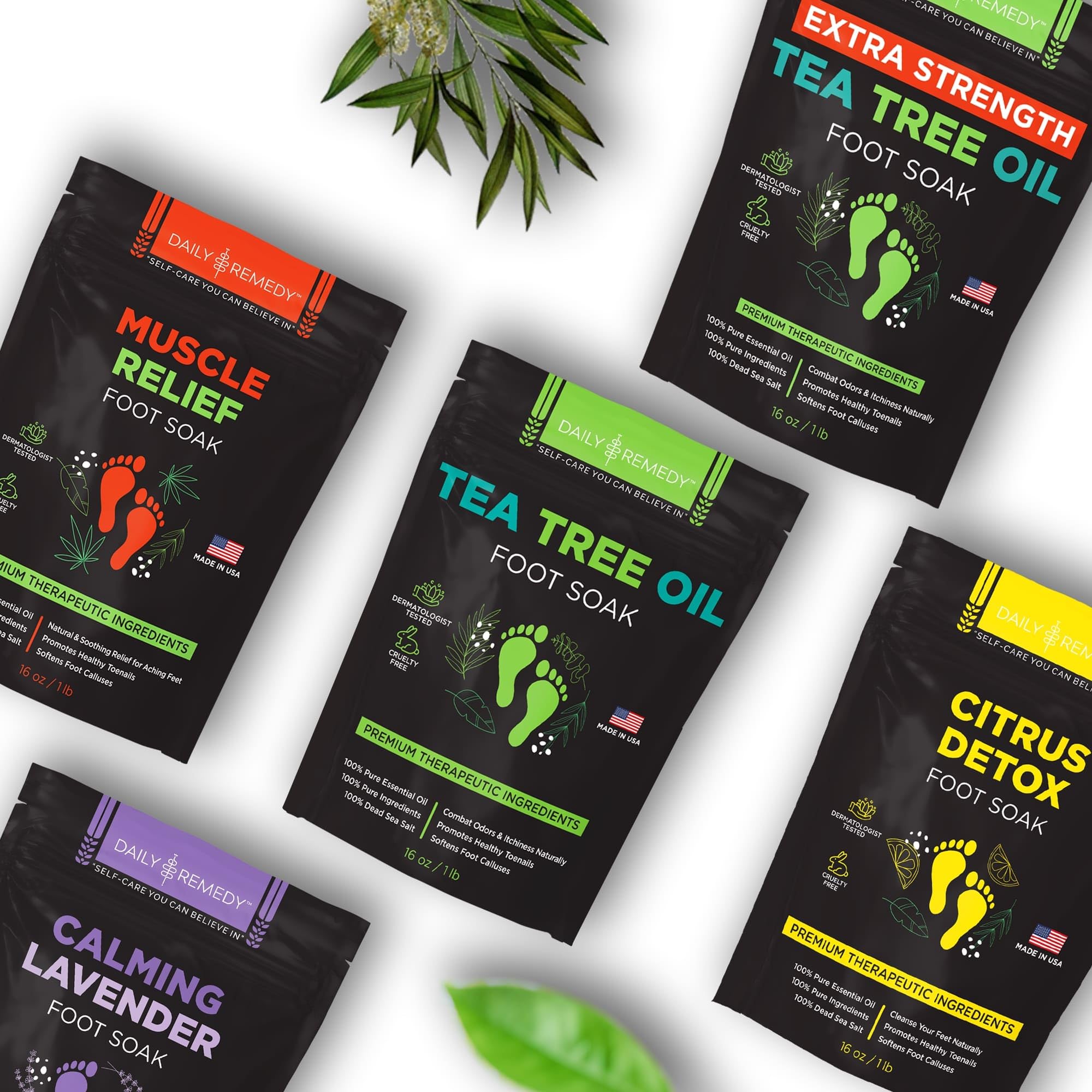 Tea Tree Oil Foot Soak with Epsom Salt - Made in USA - for Toenail Athletes Foot DAILY REMEDYUS supplements
