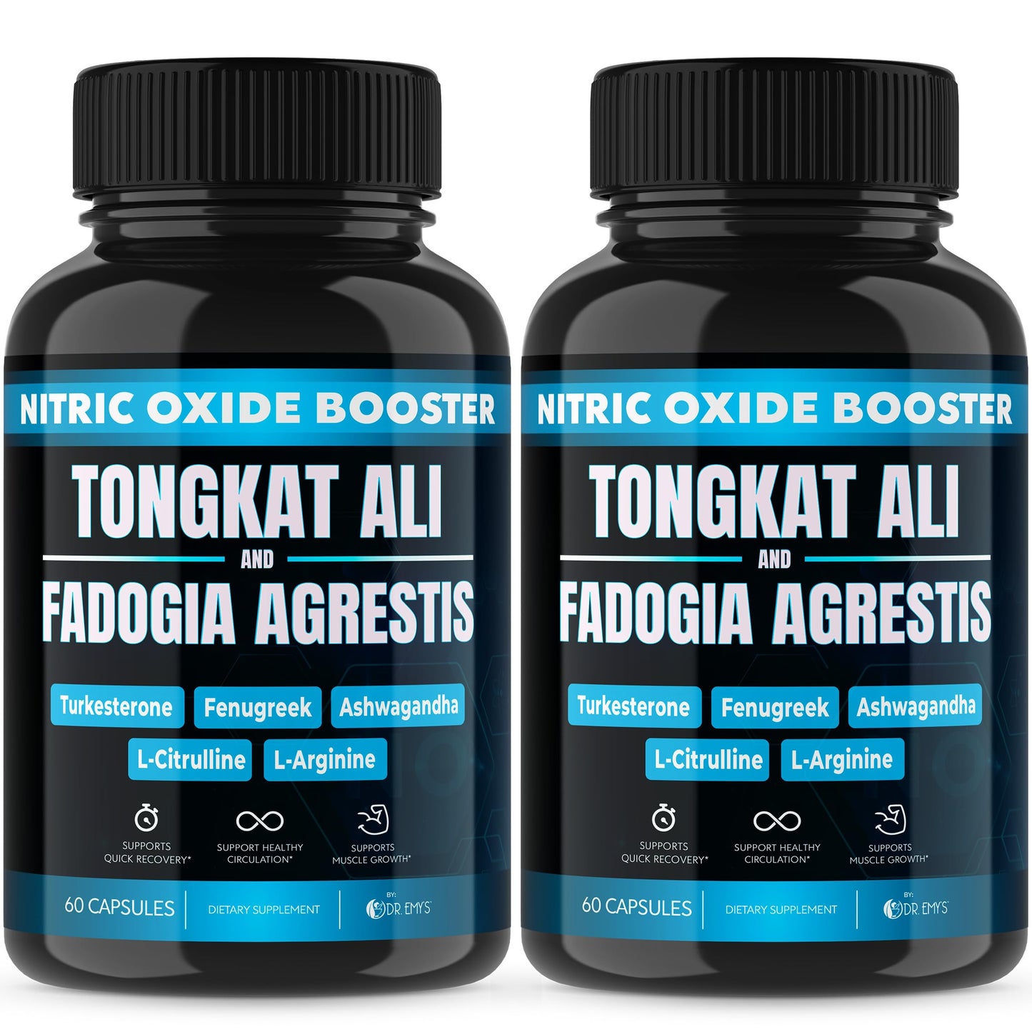 (2 Pack) Tongkat Ali Fadogia Agrestis Nitric Oxide Ashwagandha Supplement for Men Dr. Emy'sUS supplements