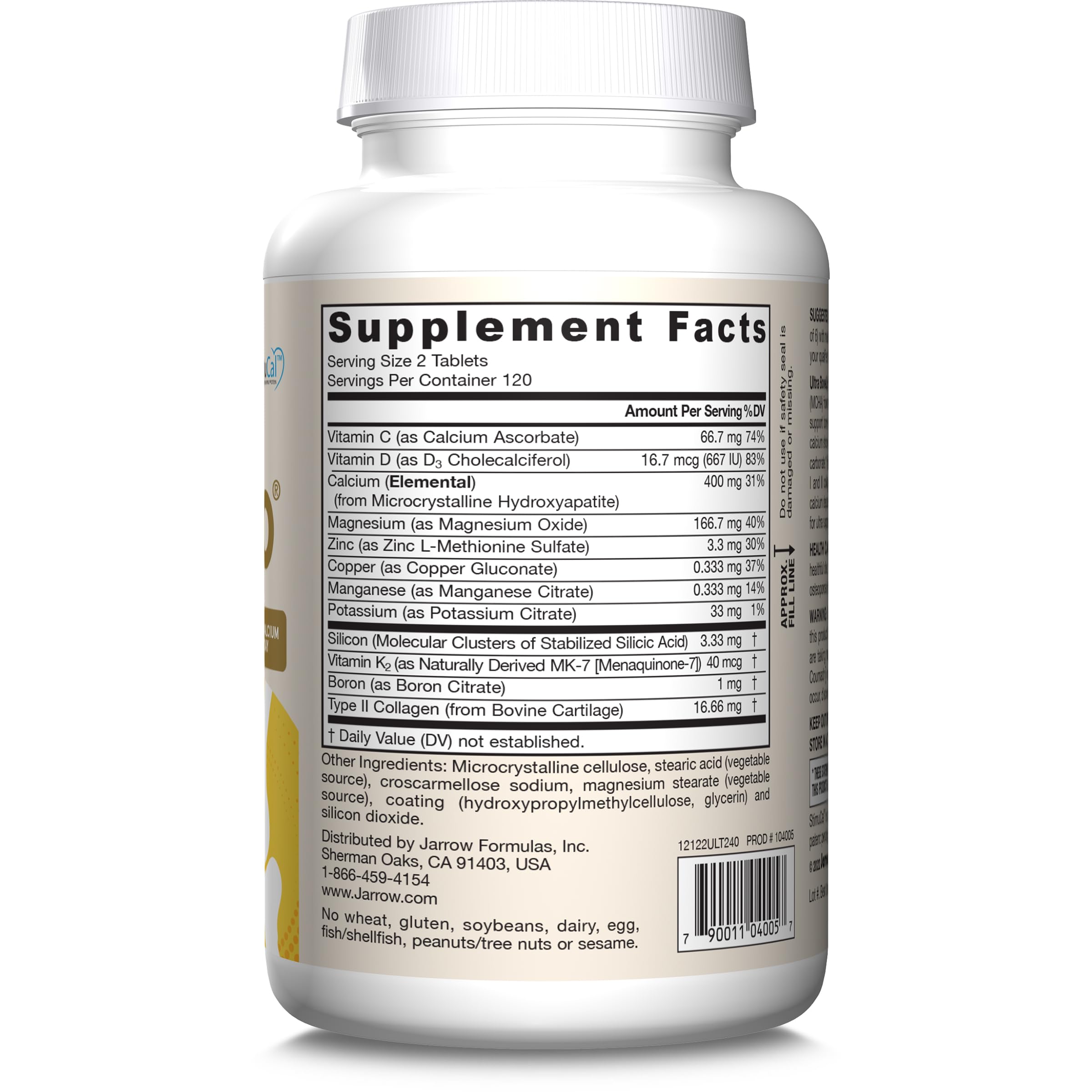 Jarrow Formulas® Ultra BoneUp®, Includes MK-7 and Silicon for Added Bone Support, 240 Bone Health Tablets Jarrow FormulasAu supplements