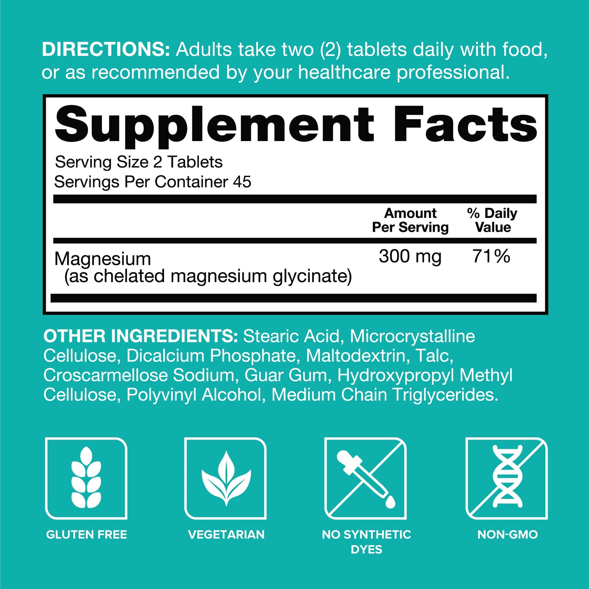 Qunol Magnesium Glycinate 300mg, 100% Glycinate Chelated Magnesium Supplement, 90ct Tablets QunolAu supplements