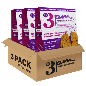 3PM Afternoon Bites Cranberry Flaxseed Cookies with Postbiotics, 5g of Protein, 15 Cookies 3PM AFTERNOON BITESAu supplements