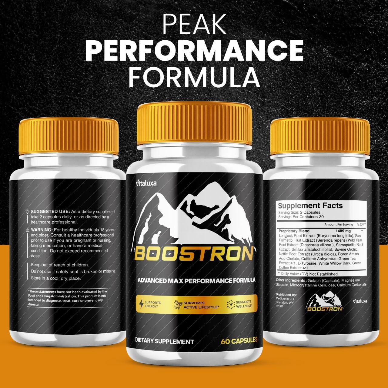 Boostron Capsules, Boostron Supplement Pills - Boostrom Maximum Strength Performance Blend Premium Advanced Formula All Natural Ingredients for Advanced Health Vitamin Support Reviews (60 Capsules) VitaluxaAu supplements
