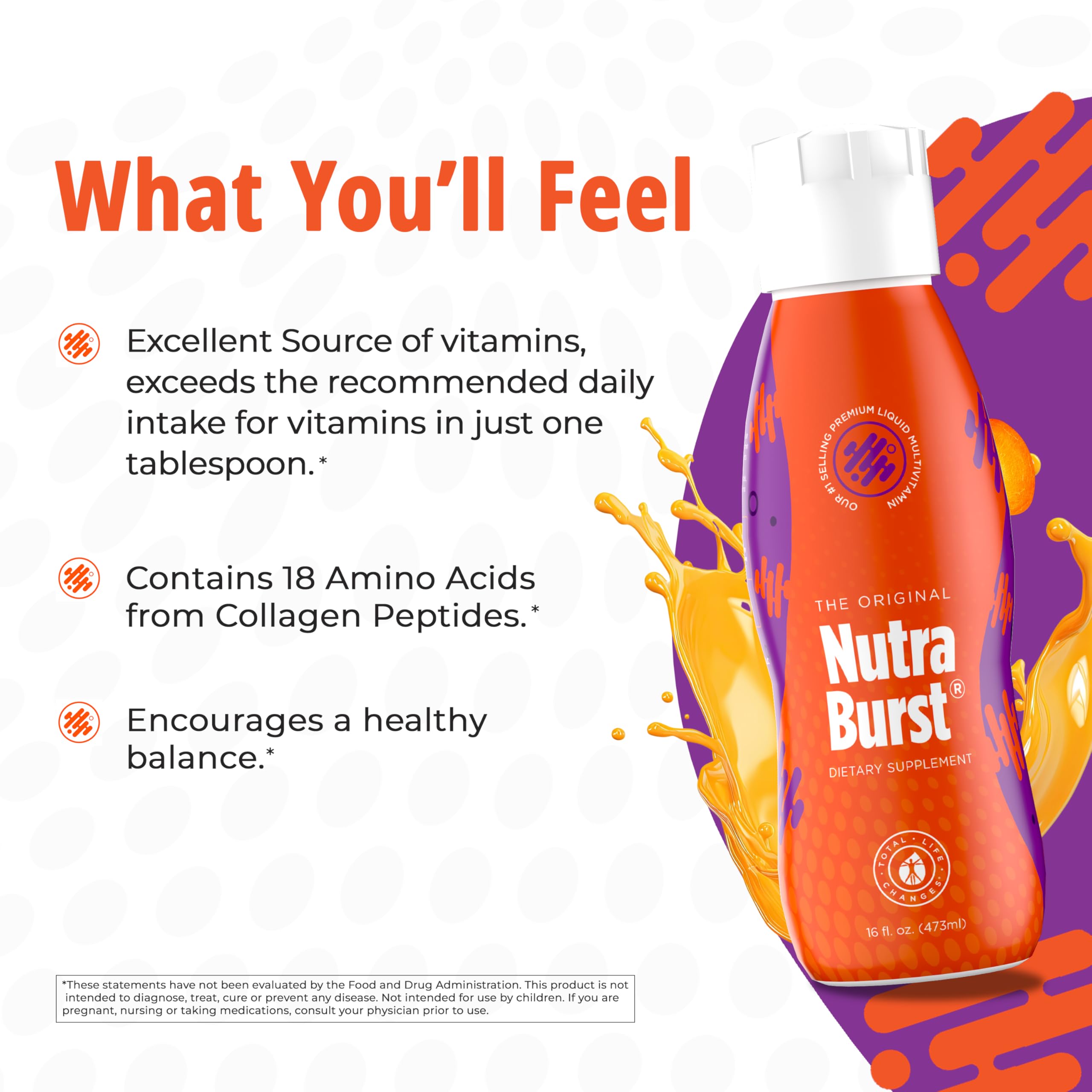 Total Life Changes NutraBurst - Liquid Multivitamin, Daily Nutritional Support, Packed with Essential Vitamins and Minerals, 16 fl. oz NUTRA BURSTAu supplements