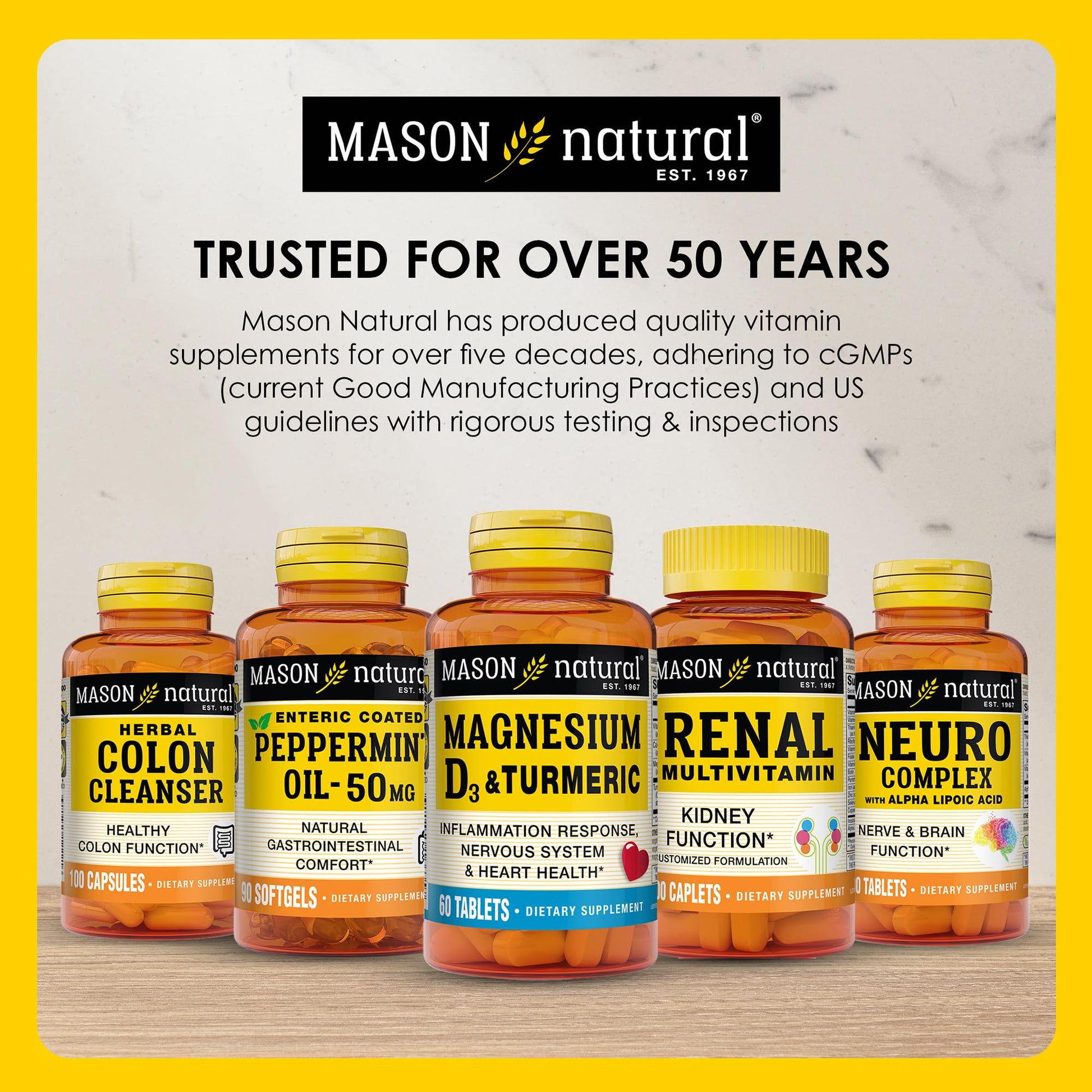 MASON NATURAL Mini Multi Vitamins with Iron, Vitamins A, C, D, E, B1, B2, B3, B6, B12, Folate and Calcium for Overall Health MASON NATURALAu supplements