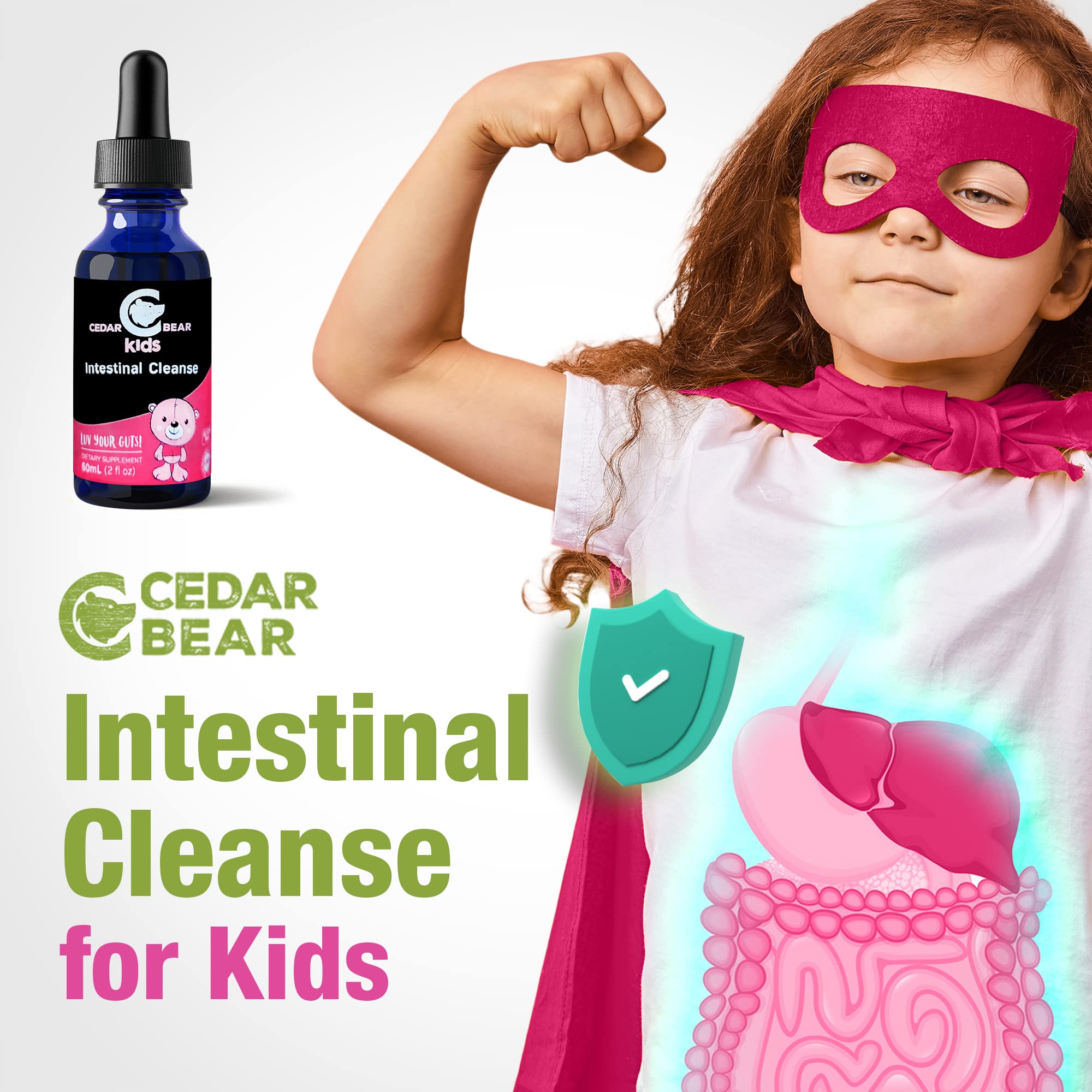 Cedar Bear - Intestinal Cleanse for Kids, Liquid Herbal Supplement for Detox Cleanse Cedar Bear NaturalesUS supplements