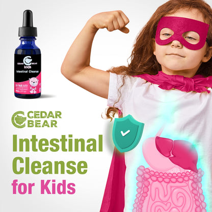 Cedar Bear - Intestinal Cleanse for Kids, Liquid Herbal Supplement for Detox Cleanse Cedar Bear NaturalesUS supplements