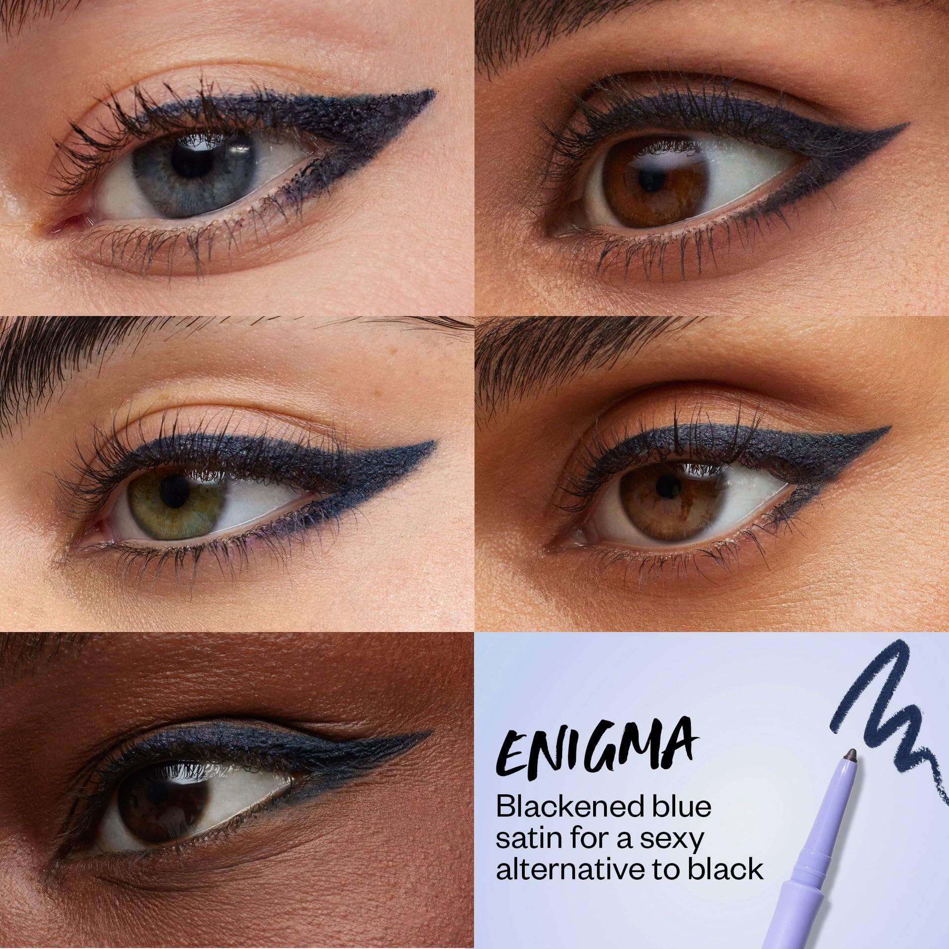 Kosas Soulgazer Gel Eyeliner (Enigma) - Waterproof, Smudge-Proof Pen with Hyaluronic Acid - Retractable Eyeliner Pencil with Sharpener & Smudger, Long-Lasting - Blackened Blue Satin KosasAu supplements