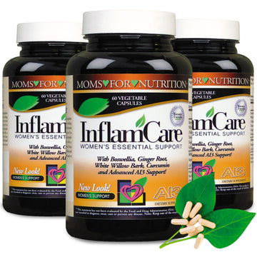 Moms For Nutrition 3 Bottles - InflamCare 3000MG Women’s Formula Gluten Free - 180 Count Moms For NutritionAu supplements