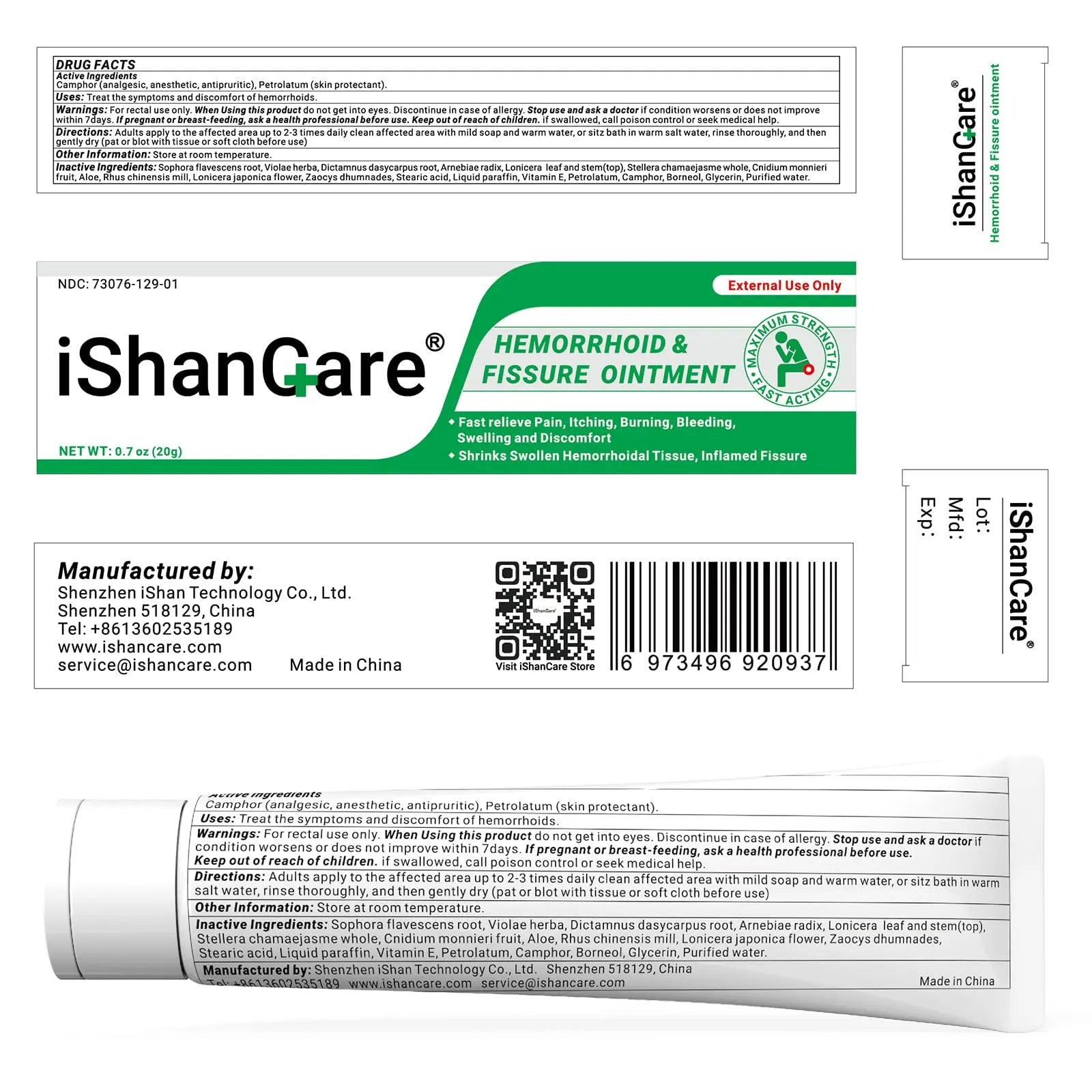 Hemorrhoid Cream, Hemorrhoid & Fissure Treatment Ointment Extra Strength, Relief Anal Pain, Itching, Bleeding, Swelling, Discomfort, Natural Herbs Fast Acting Ingredients, Contains Vitamin E ishancareAu supplements